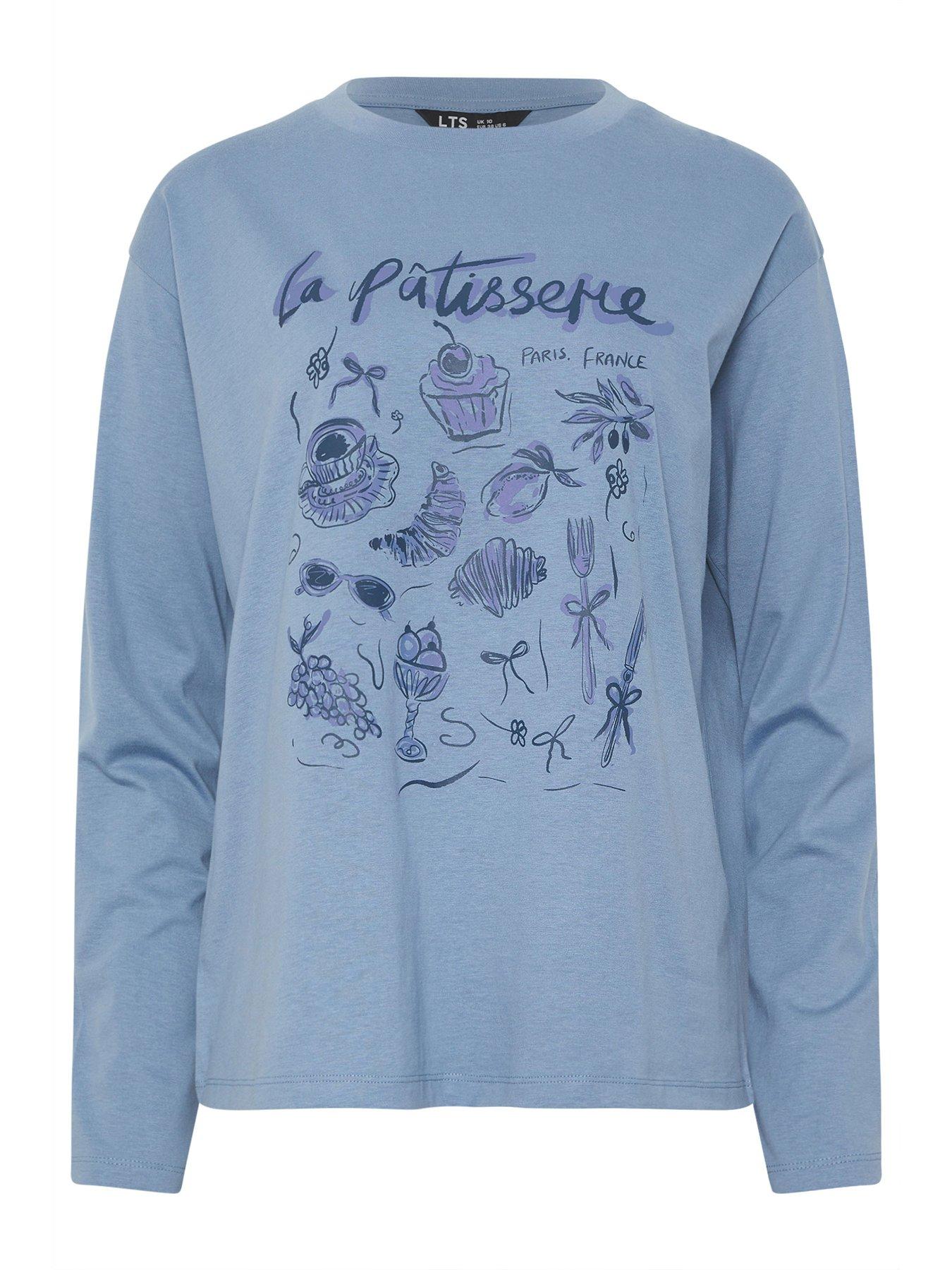 Image 5 of 5 of Long Tall Sally Patissere Oversized Printed T-Shirt - Blue
