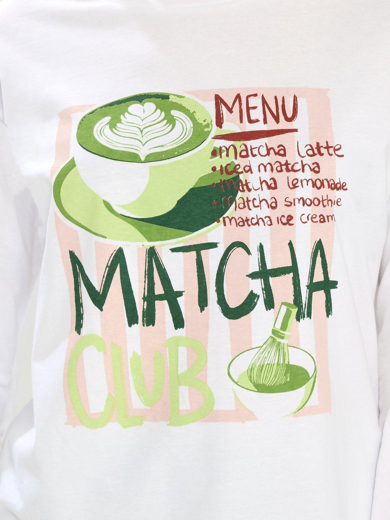 Image 4 of 5 of Long Tall Sally Tall Matcha Oversized Printed T-Shirt - White