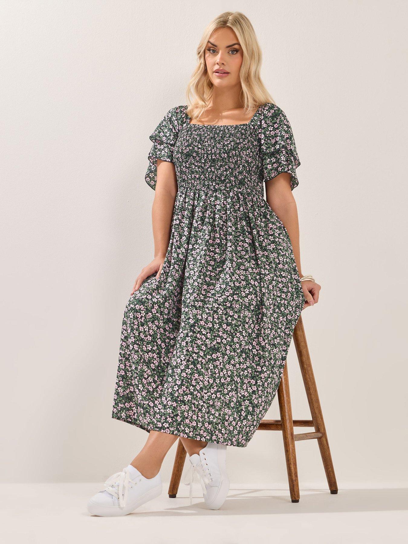 yours-curve-shirred-midaxi-dressback