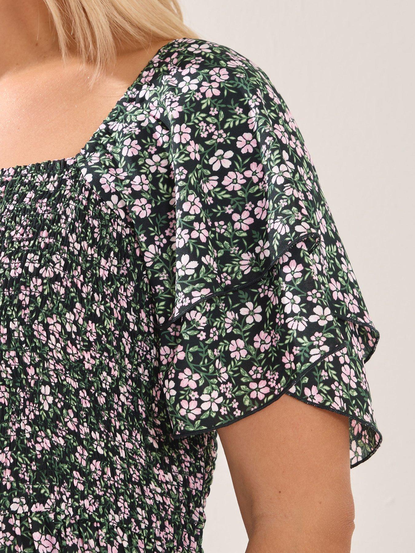 yours-curve-shirred-midaxi-dressoutfit