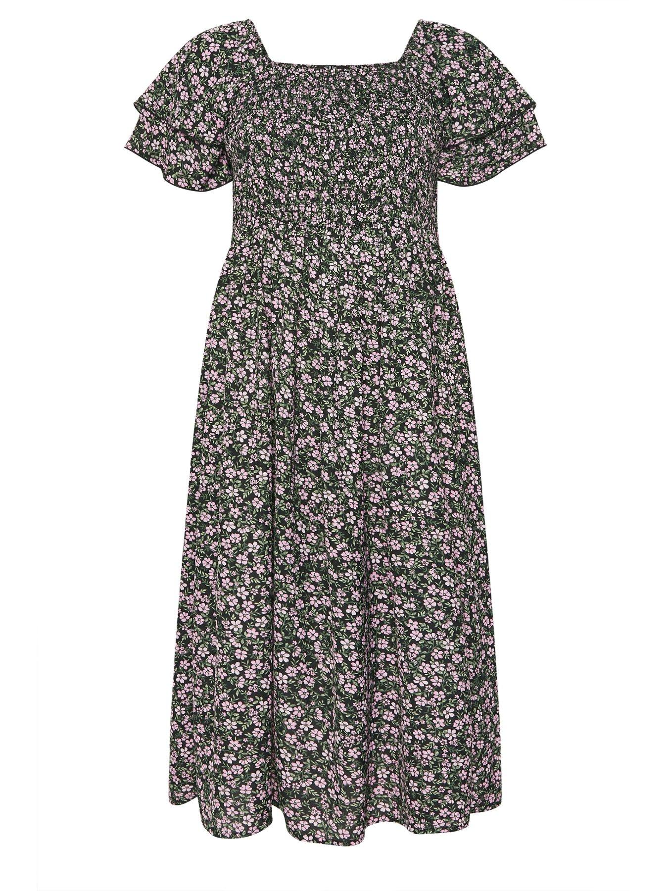 yours-curve-shirred-midaxi-dressdetail