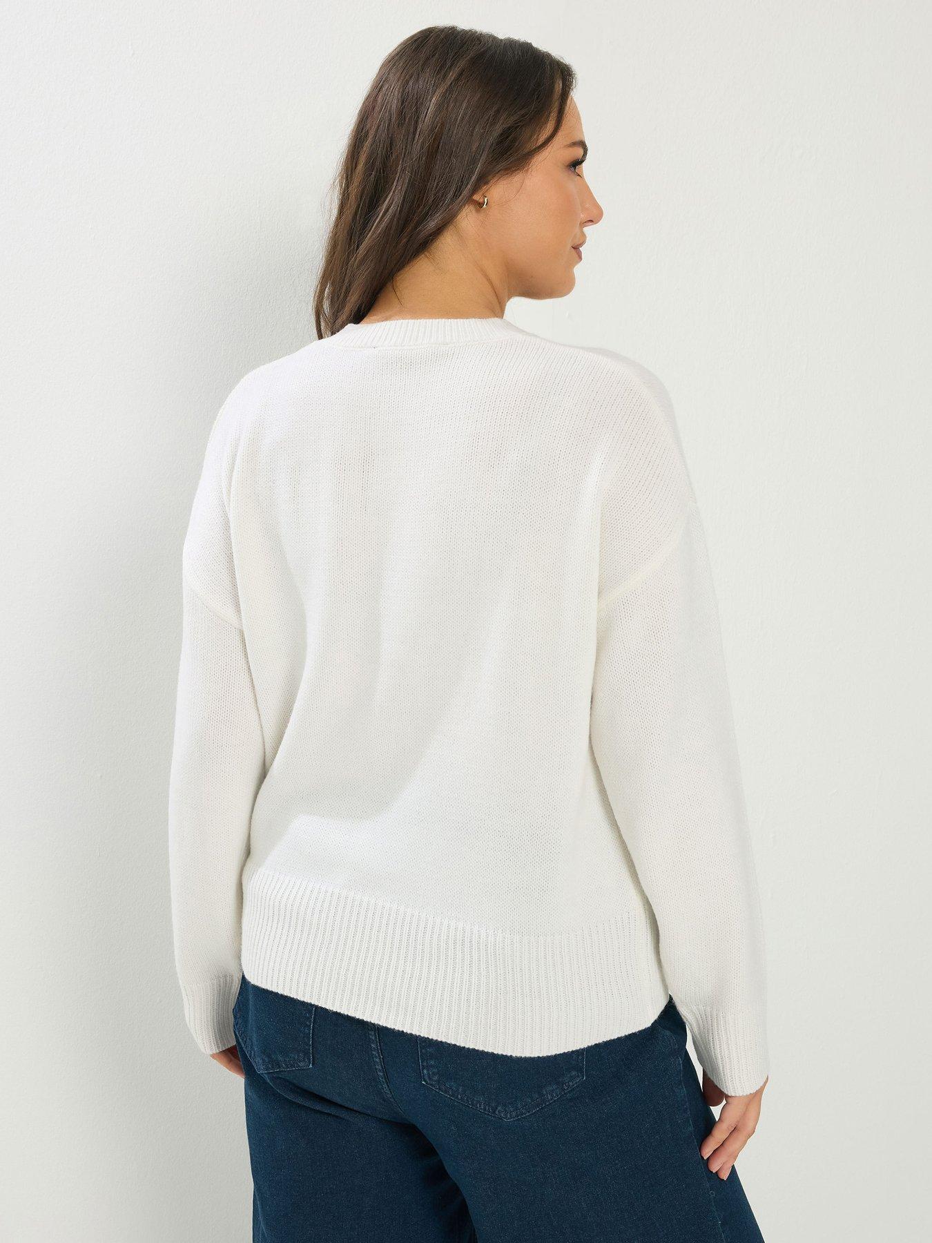 yours-curve-button-through-bomber-cardigan-creamstillFront