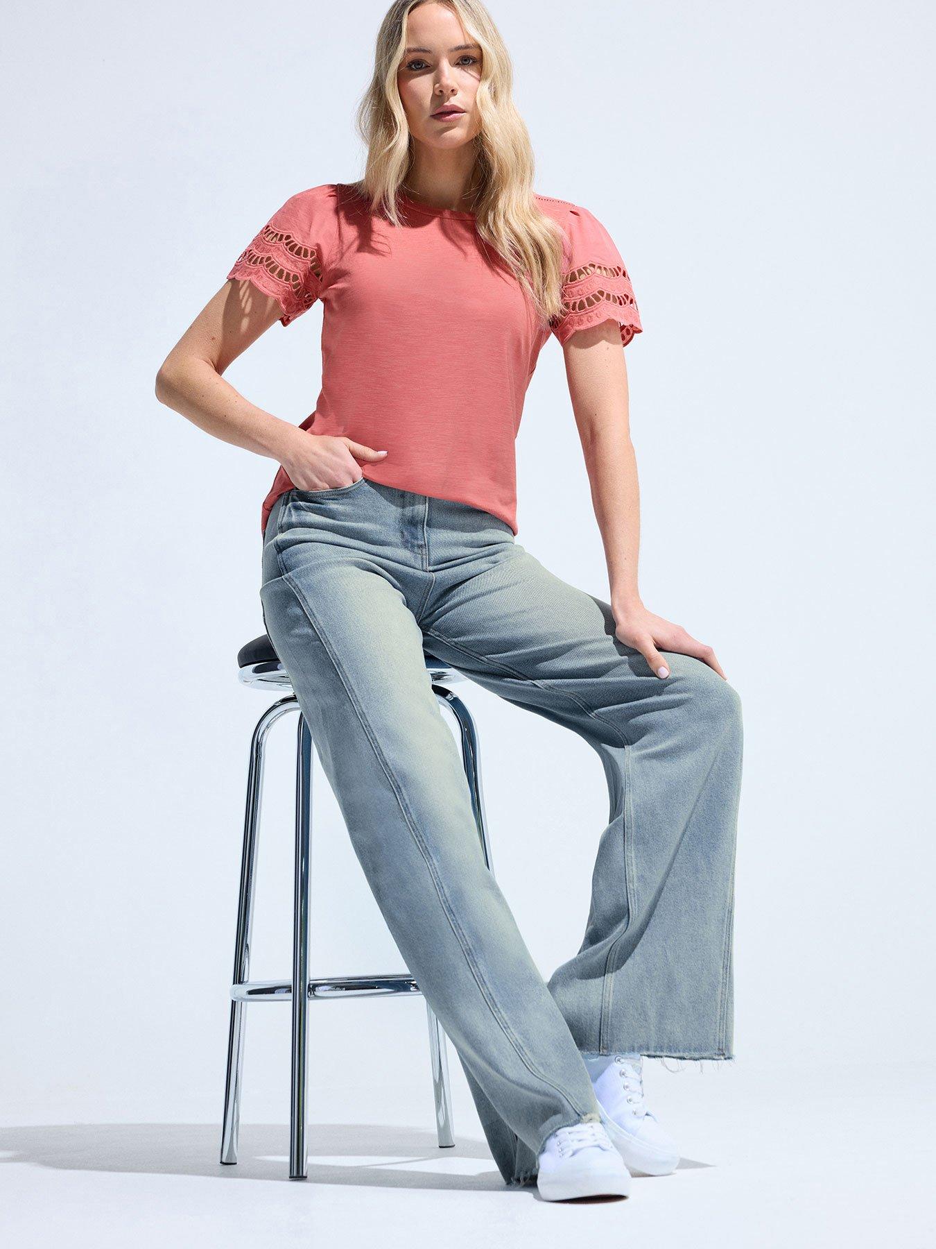 Long Tall Sally Tall Twist Seam Wide Leg Jean 36"