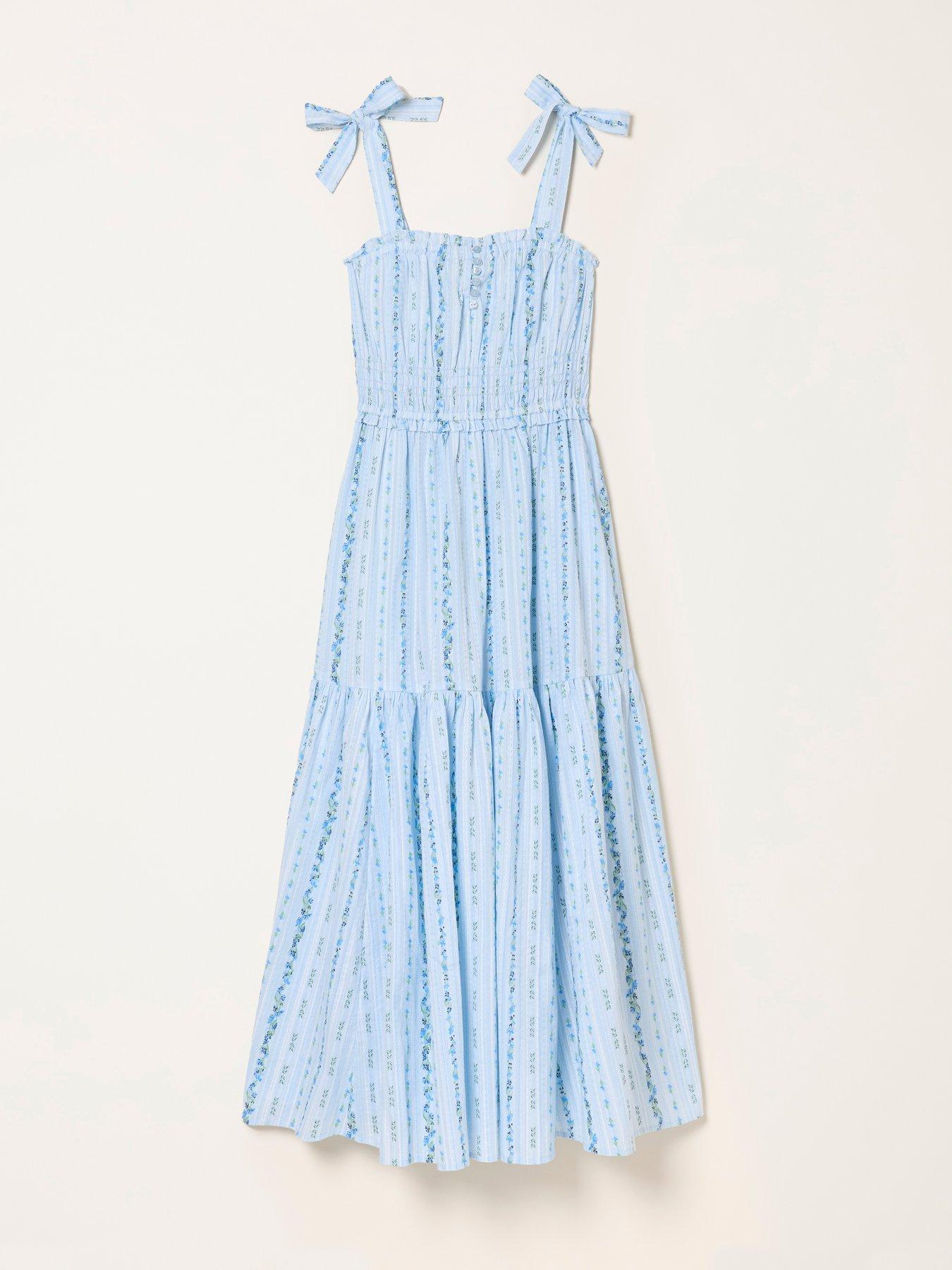 Image 6 of 6 of FatFace Martha Stripe Midi Dress - Blue