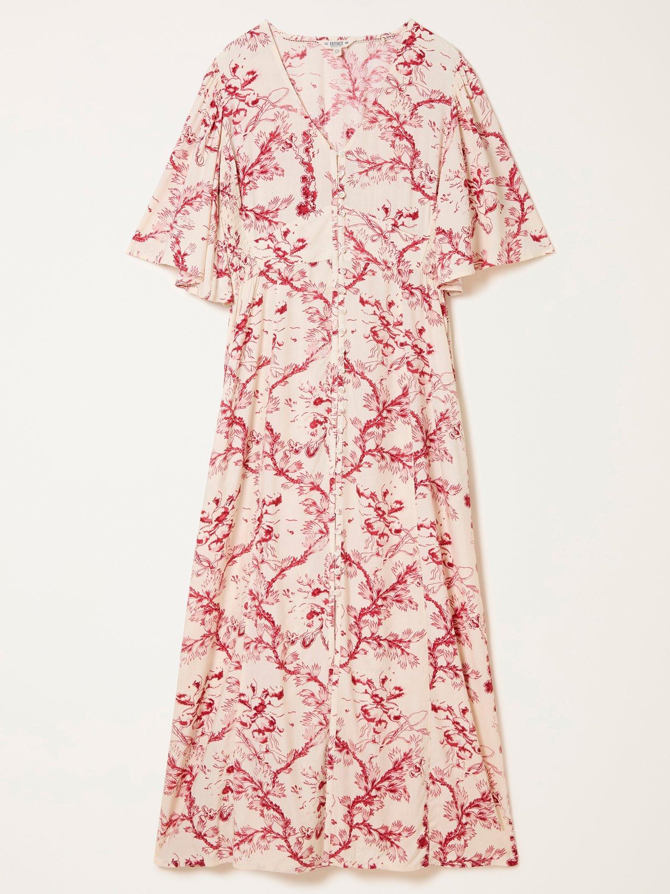 Image 6 of 6 of FatFace Solene Bloom Midi Dr - Ivory