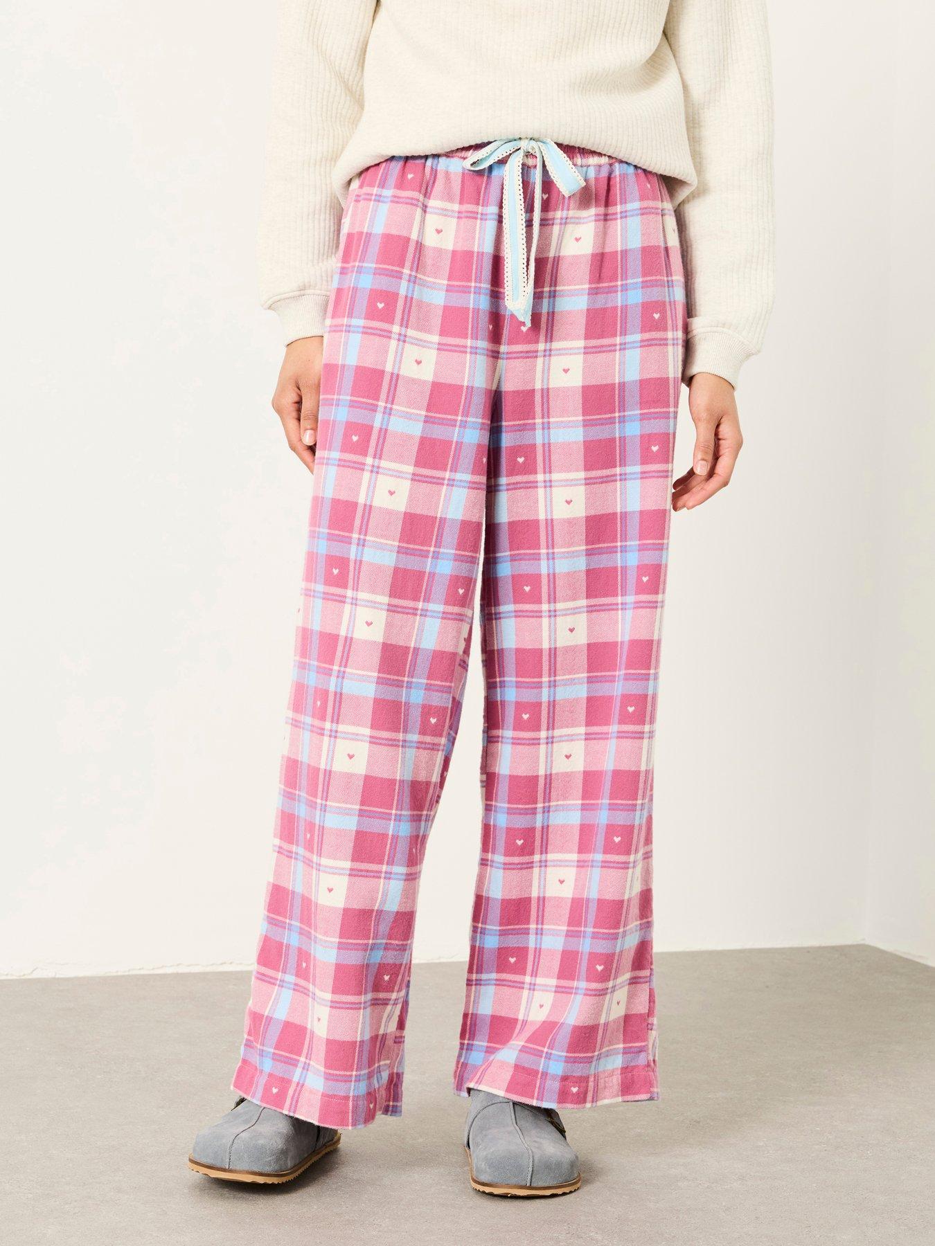 Image 1 of 6 of FatFace Lola Heart Pyjama Bottom - Pink