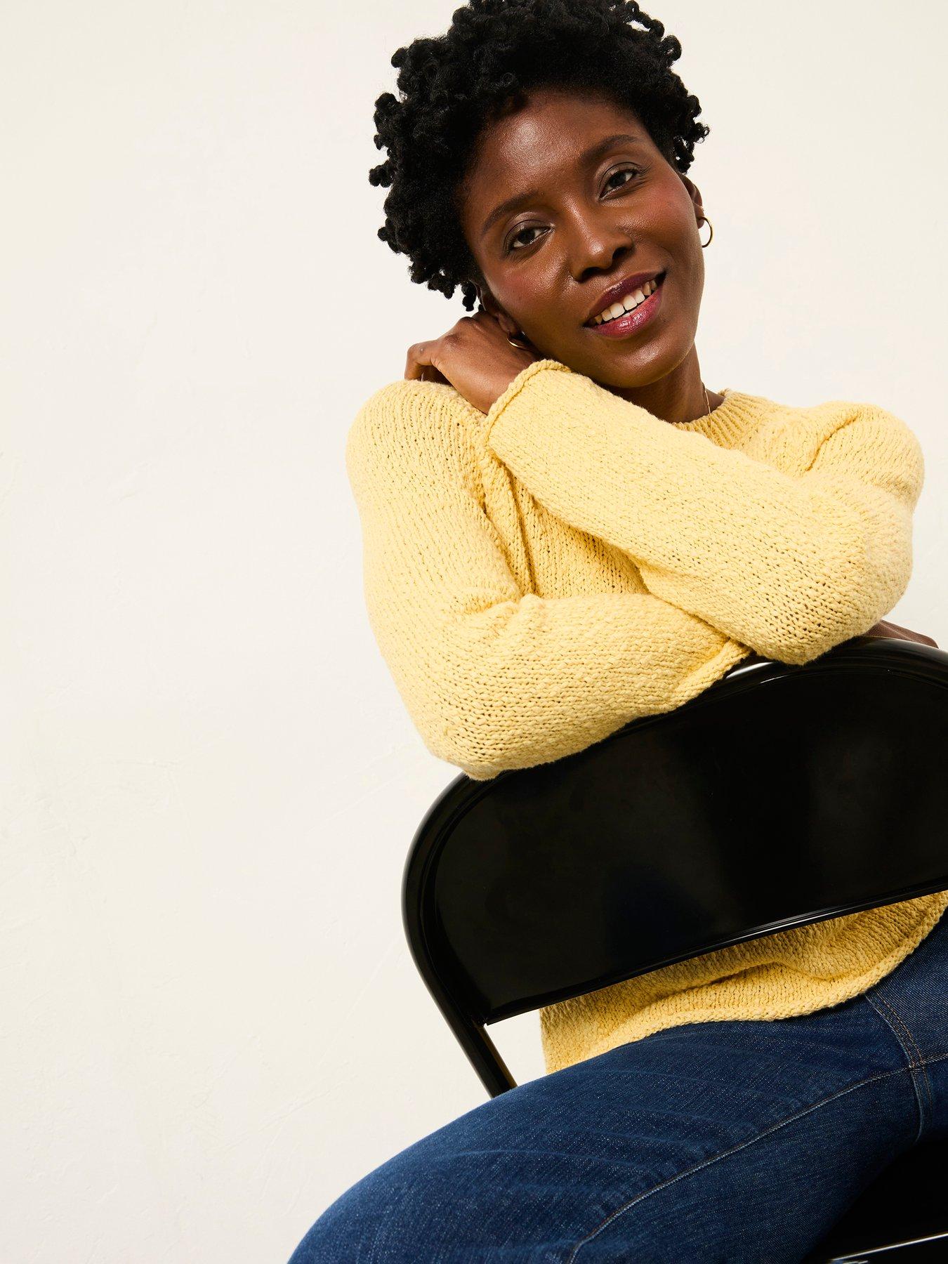 Image 3 of 5 of FatFace Sophia Knitted Slub Jumper - Yellow