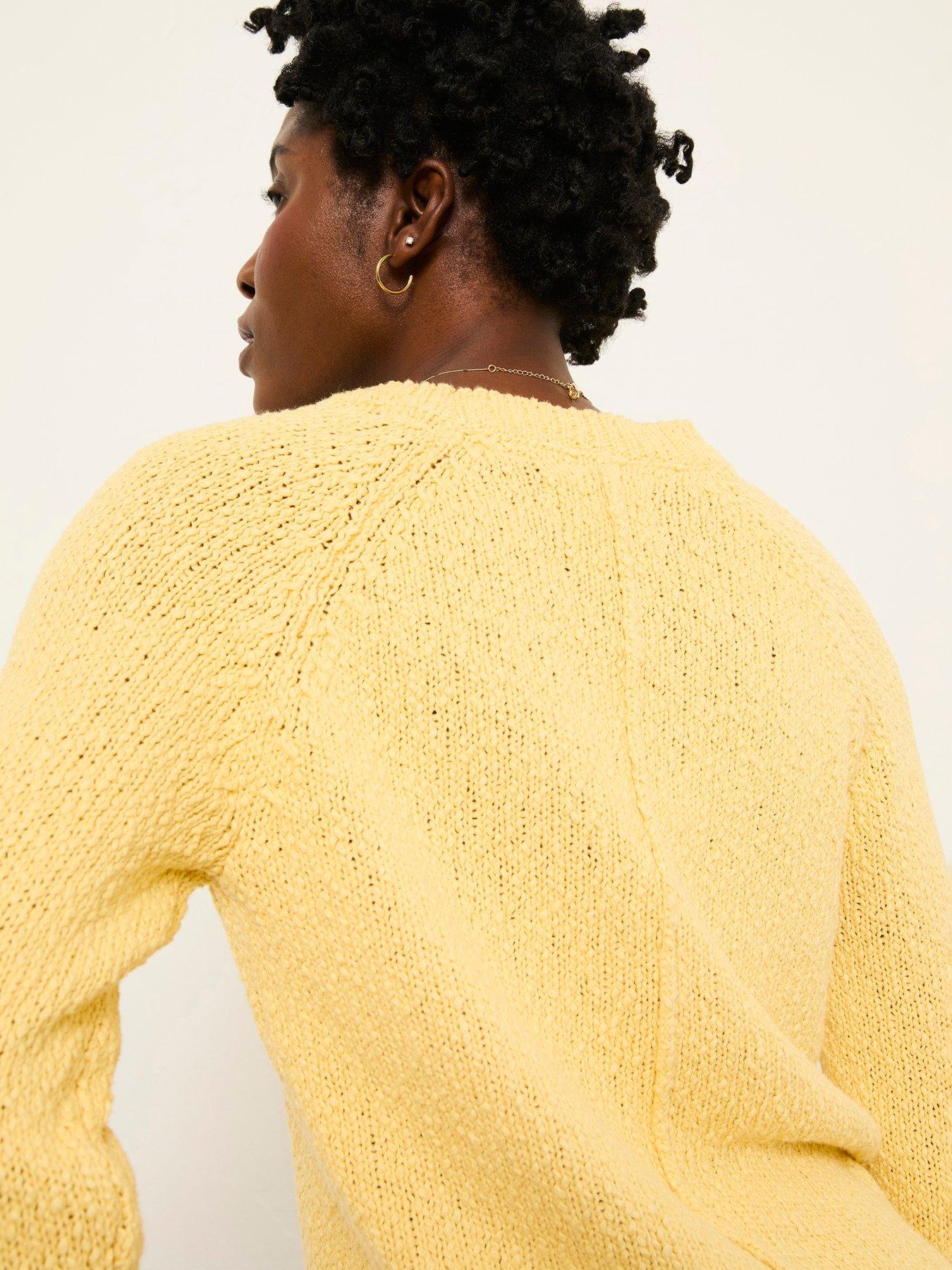 Image 4 of 5 of FatFace Sophia Knitted Slub Jumper - Yellow