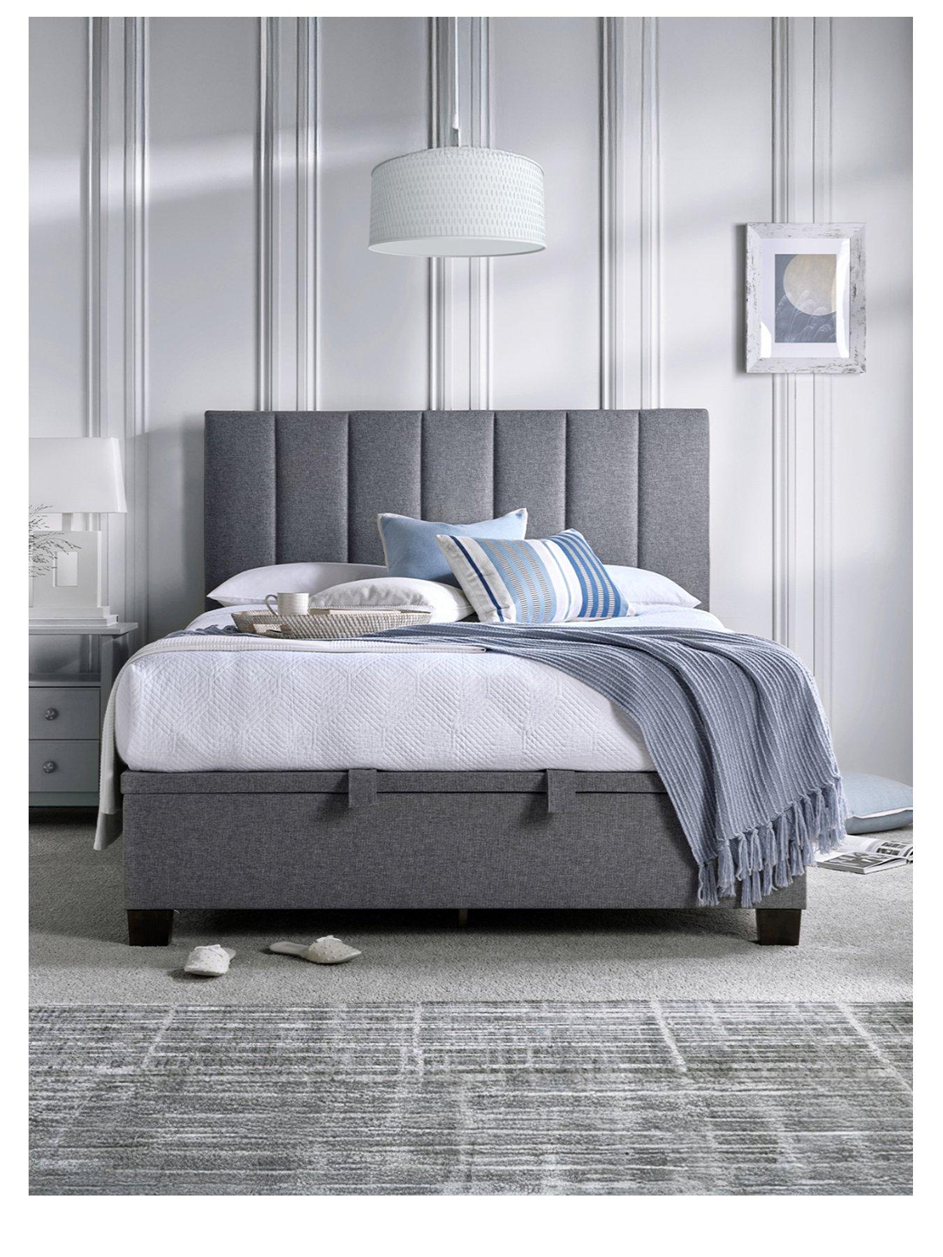 Image 2 of 5 of The Very Collection Wendel End Lift Up Storage Ottoman With Aspire Mattress Options (Buy &amp; SAVE!) - Grey