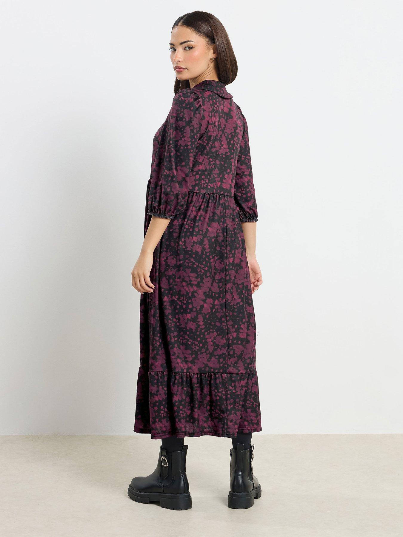 pixiegirl-petite-abstract-midaxi-dress-burgundy-redstillFront