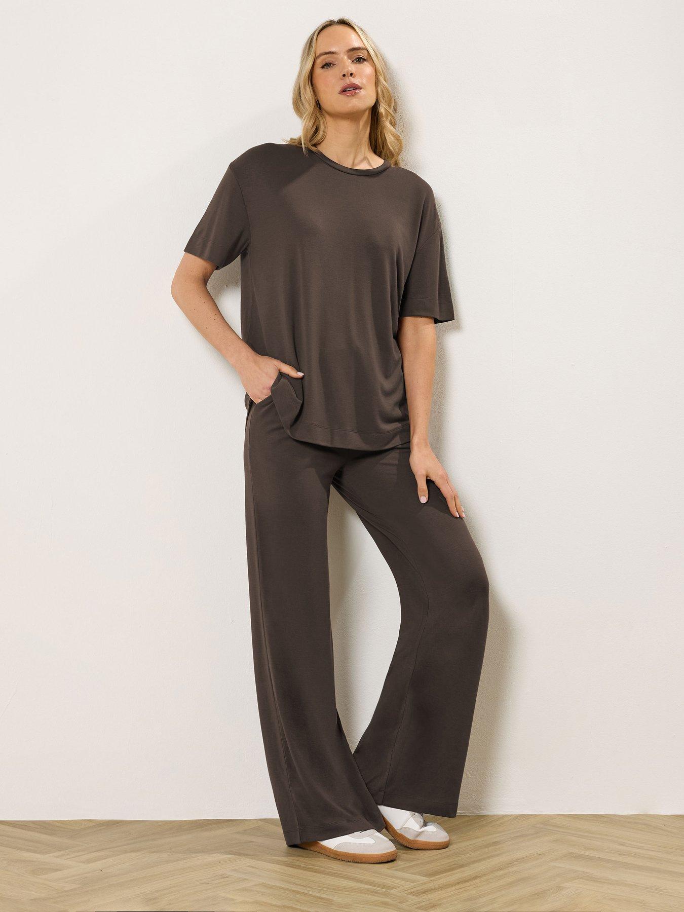 Image 3 of 5 of Long Tall Sally Premium Interlock Sweat T-Shirt - Brown