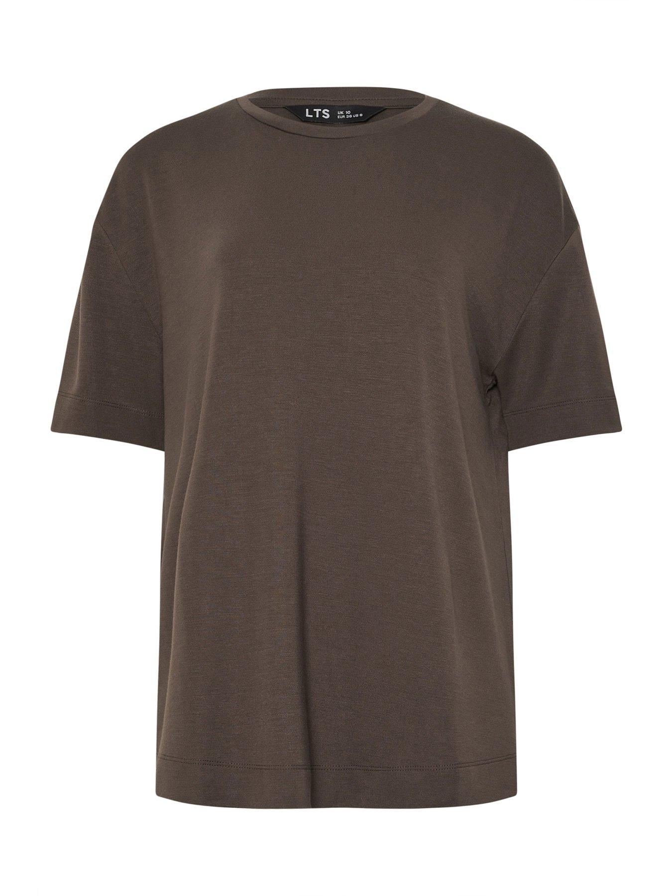 Image 5 of 5 of Long Tall Sally Premium Interlock Sweat T-Shirt - Brown
