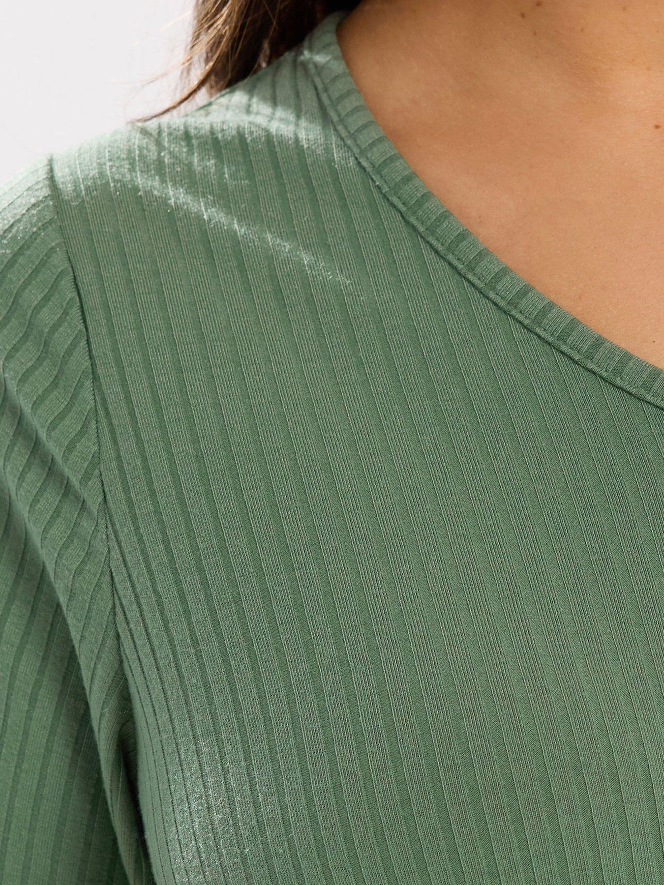 yours-curve-v-neck-rib-swing-topoutfit