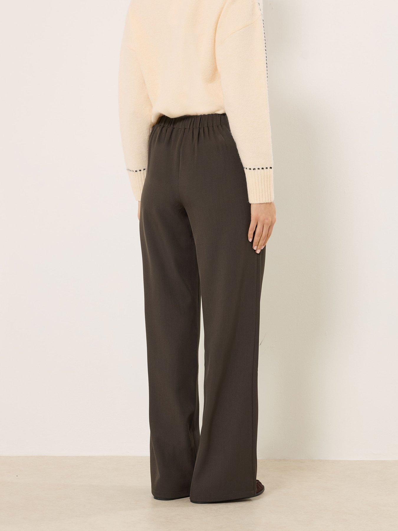 Image 2 of 5 of Long Tall Sally Buckle Wide Leg Trousers 36" - Brown
