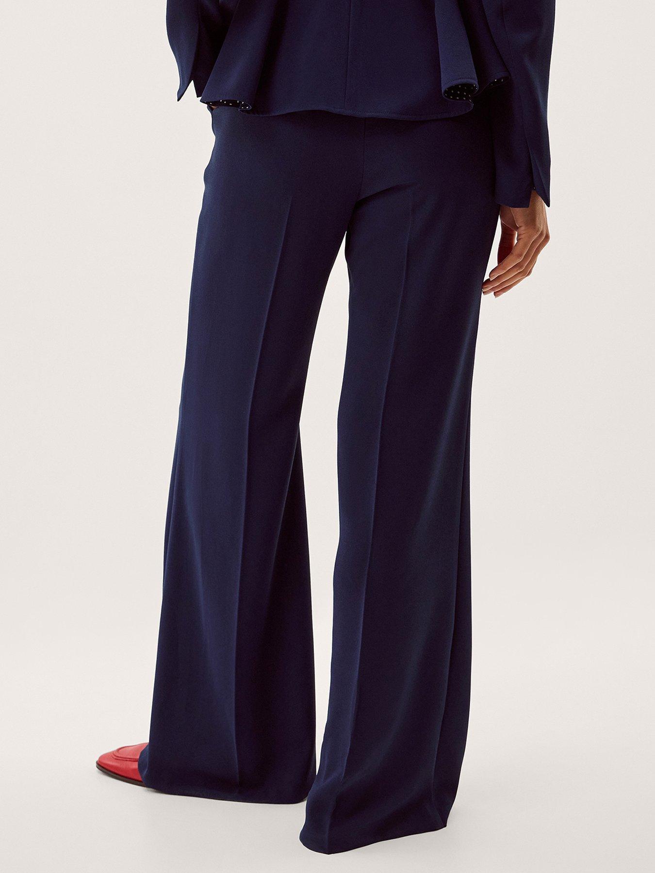 Image 2 of 5 of Monsoon Erin Flared Trousers - Navy