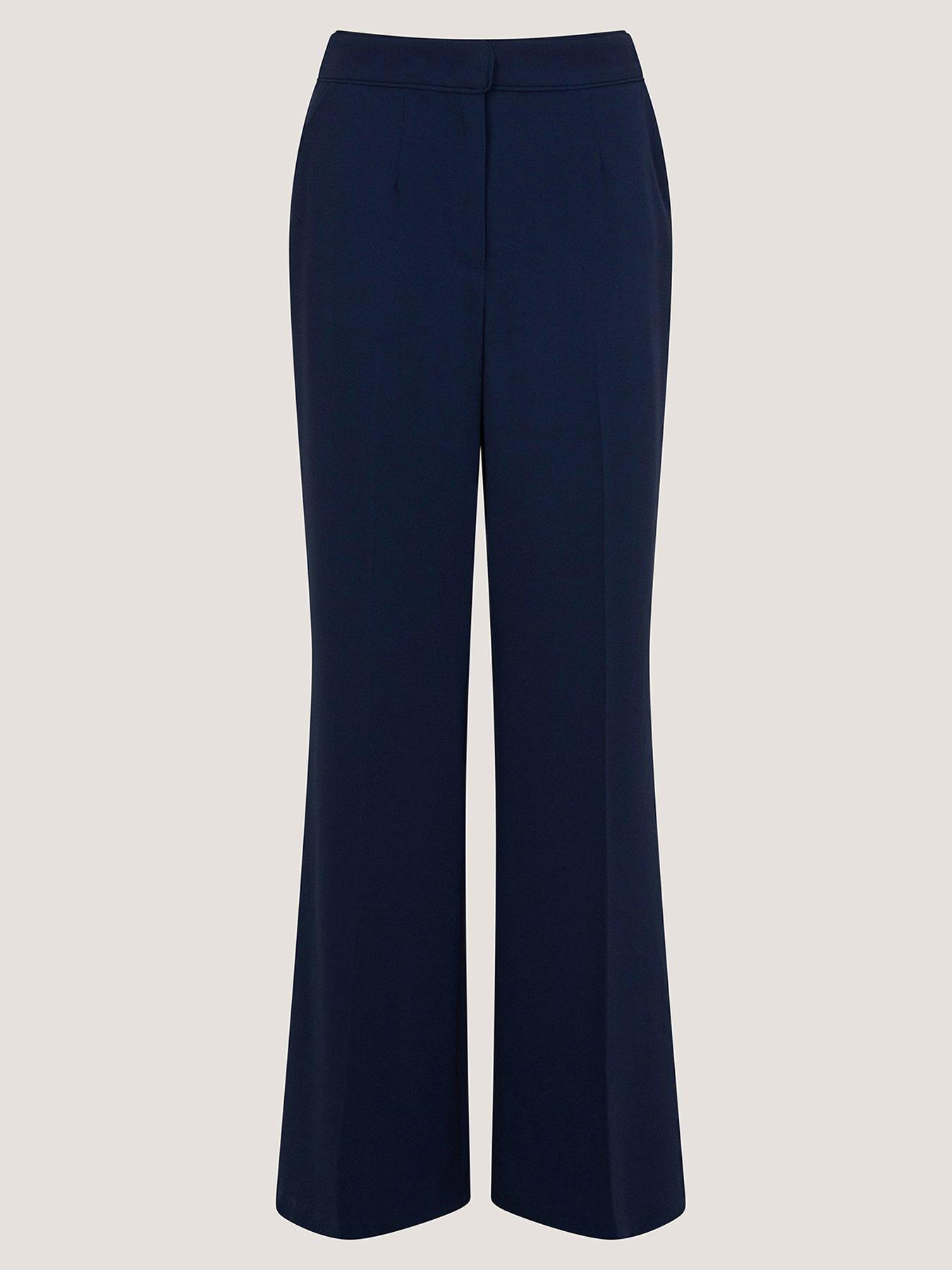 Image 4 of 5 of Monsoon Erin Flared Trousers - Navy