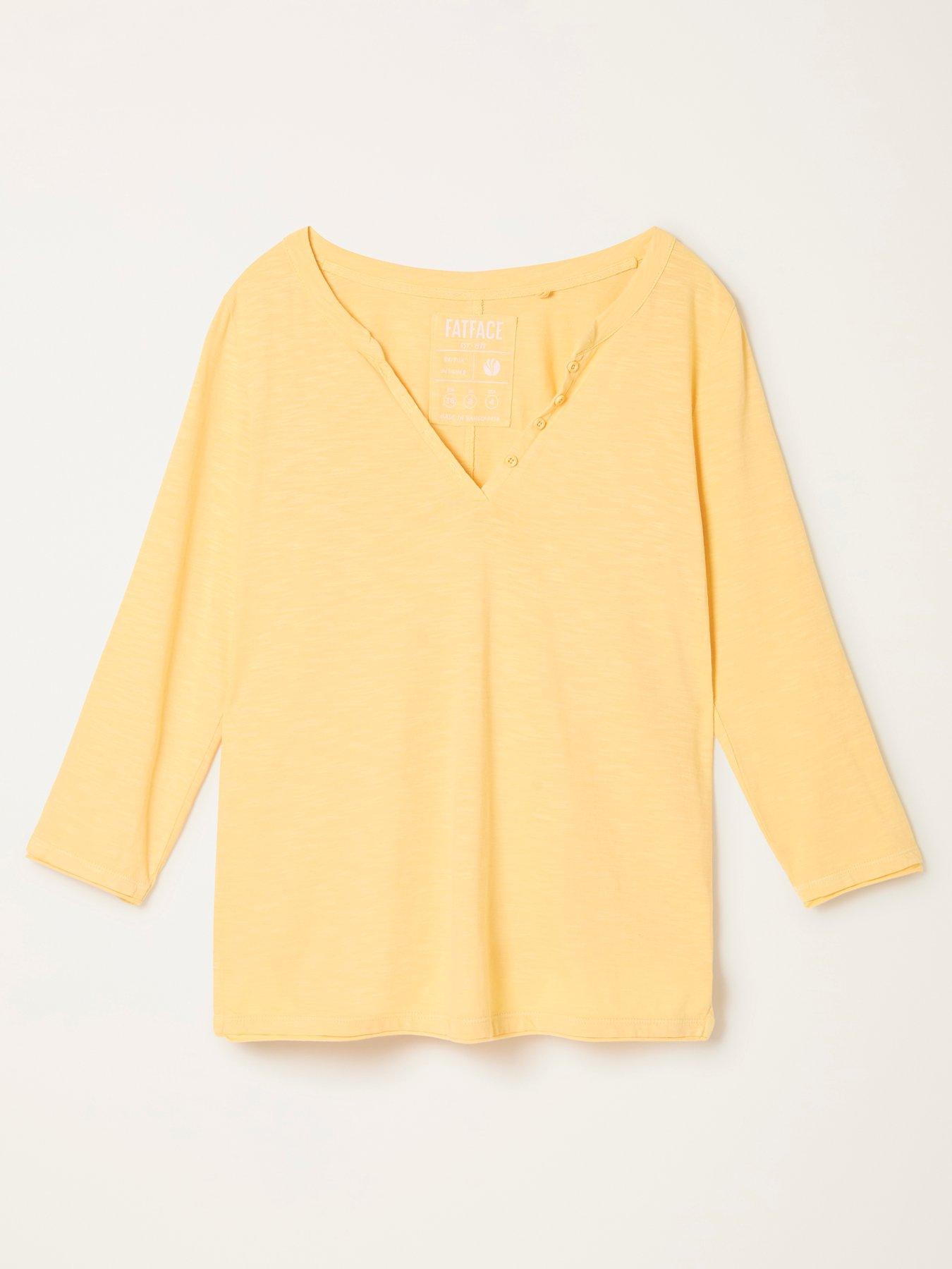 Image 5 of 5 of FatFace Aster 3/4 Sleeve T-Shirt - Yellow