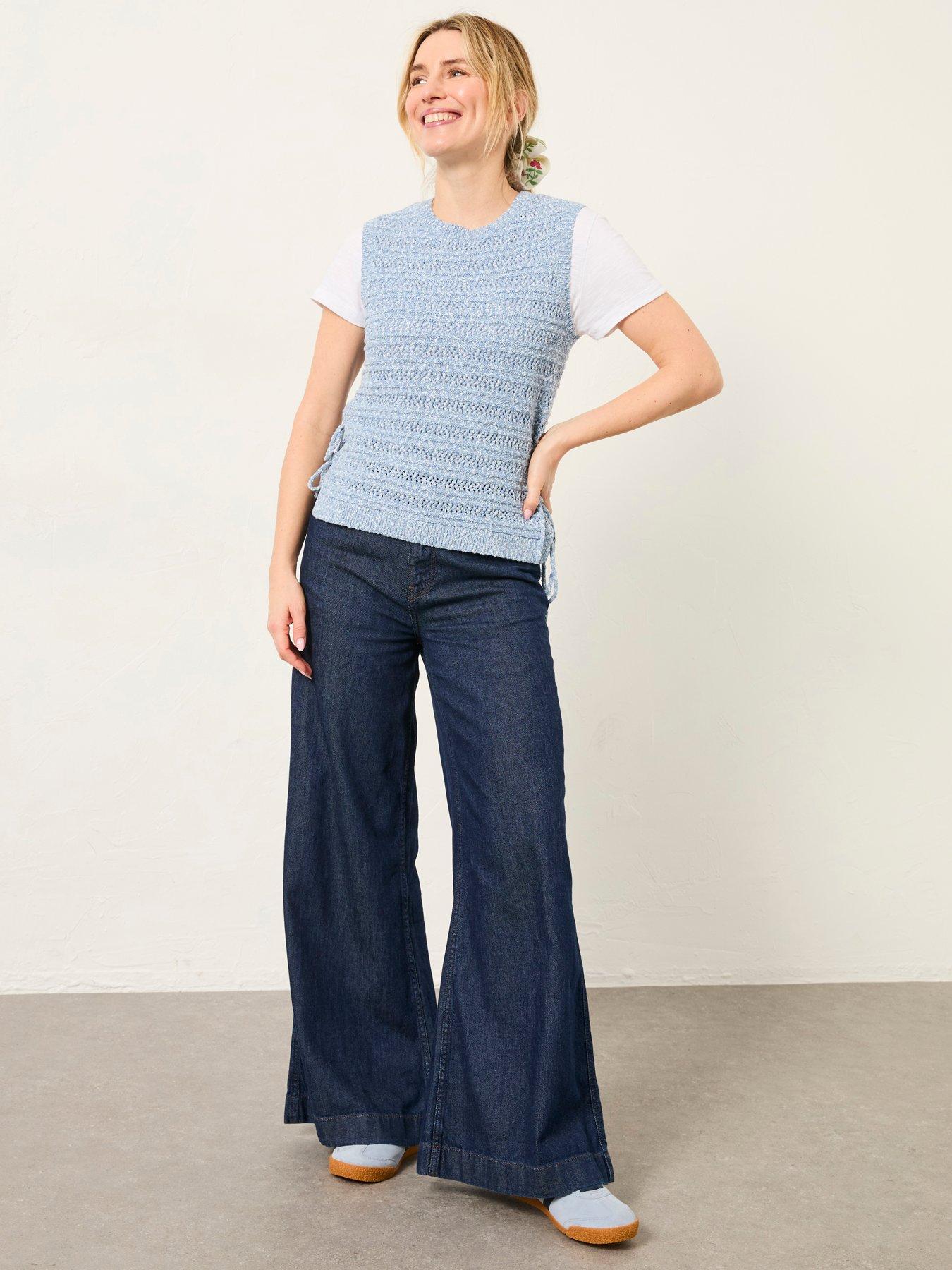 Image 3 of 6 of FatFace Willa Knitted Tank - Chambray Blue