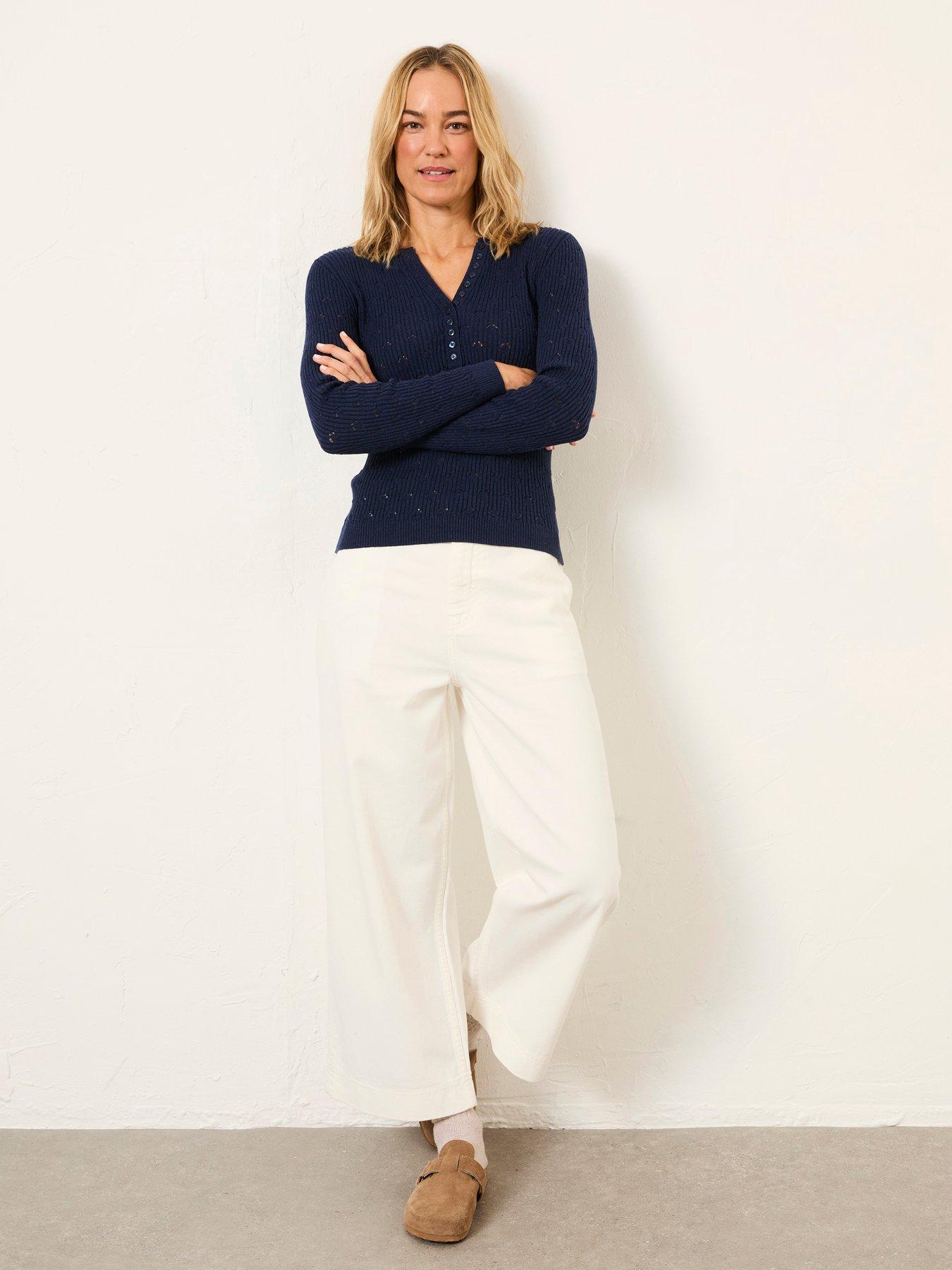 FatFace Hove Crop Trouser - White