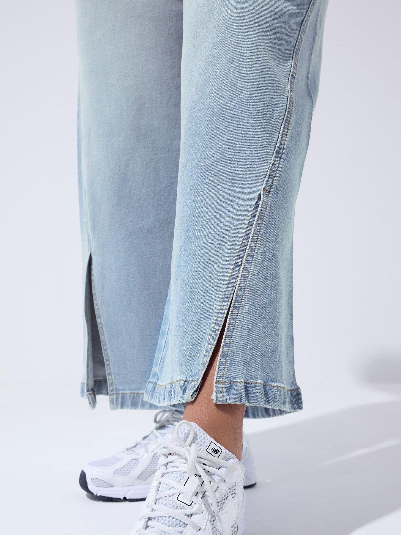 Image 4 of 5 of Yours Curve Split Hem Jeans