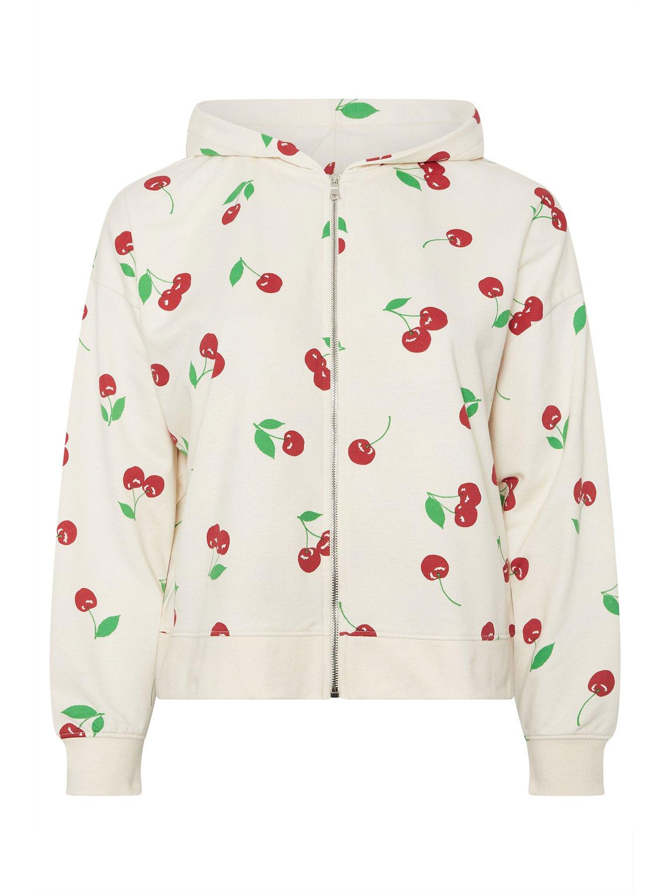 Image 5 of 5 of Yours Curve Cherry Zip Hoodie