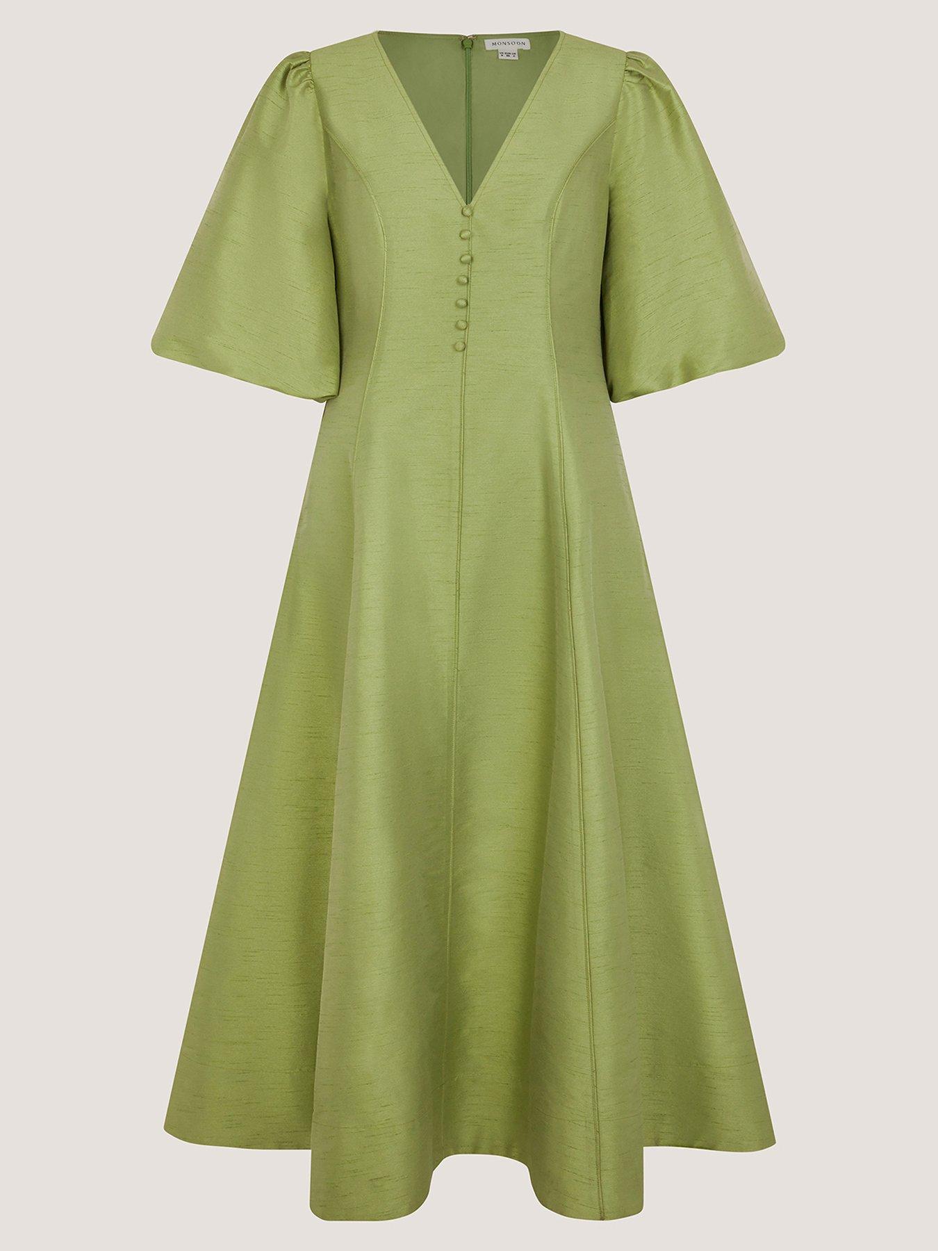 Image 5 of 5 of Monsoon Beatrice A-Line Midi Dress - Green