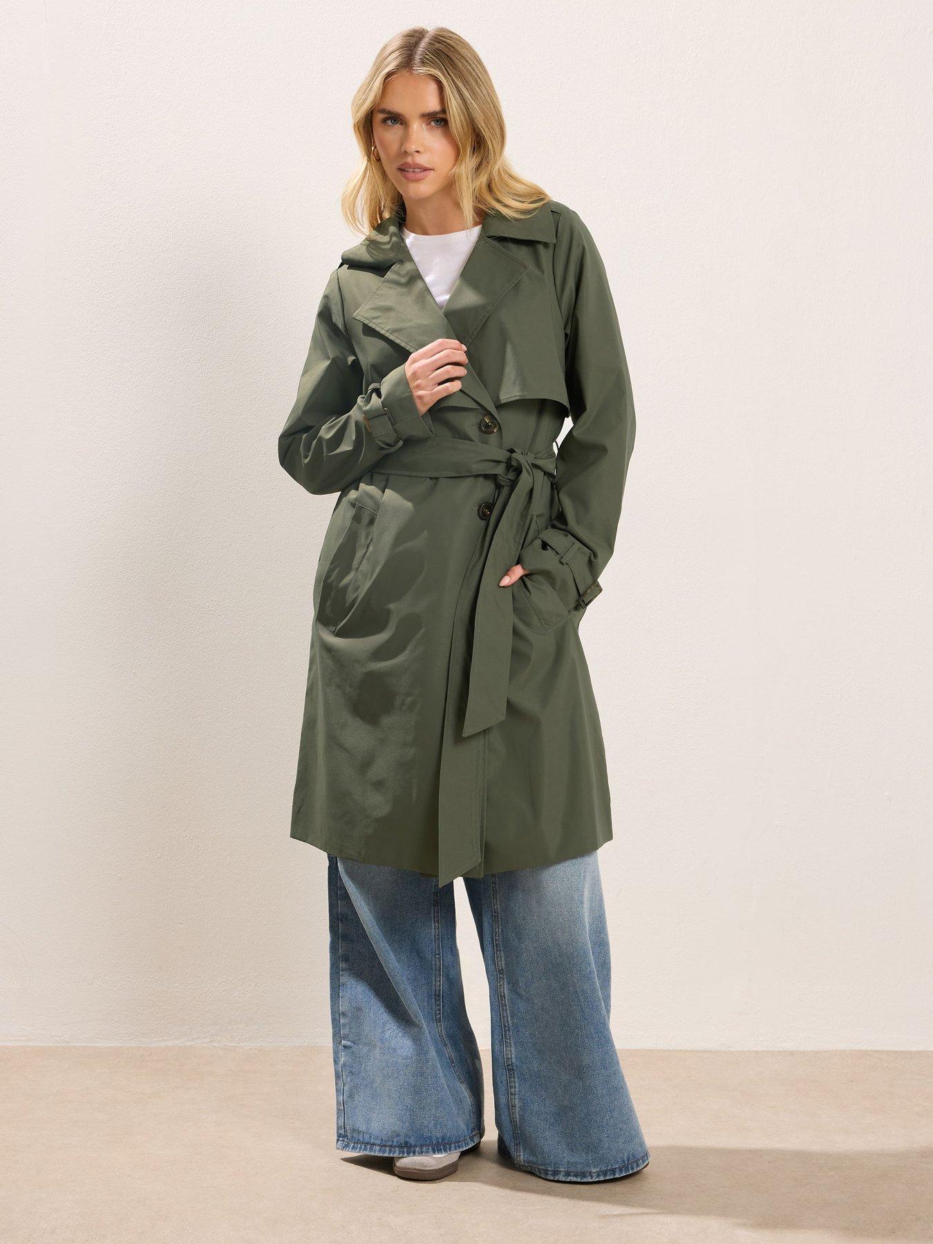 Image 3 of 4 of PixieGirl Petite Trench Coat - Green