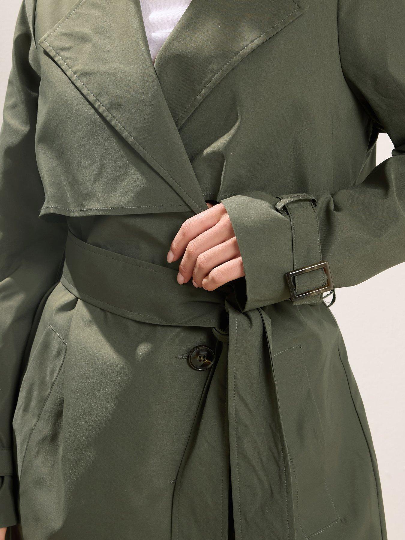 Image 4 of 4 of PixieGirl Petite Trench Coat - Green