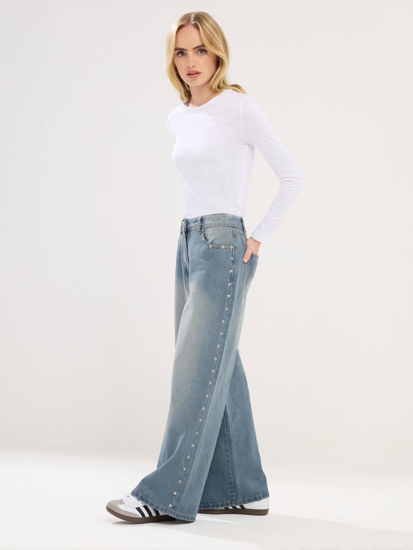 Image 3 of 5 of PixieGirl Petite Rivet Side Seam Jeans