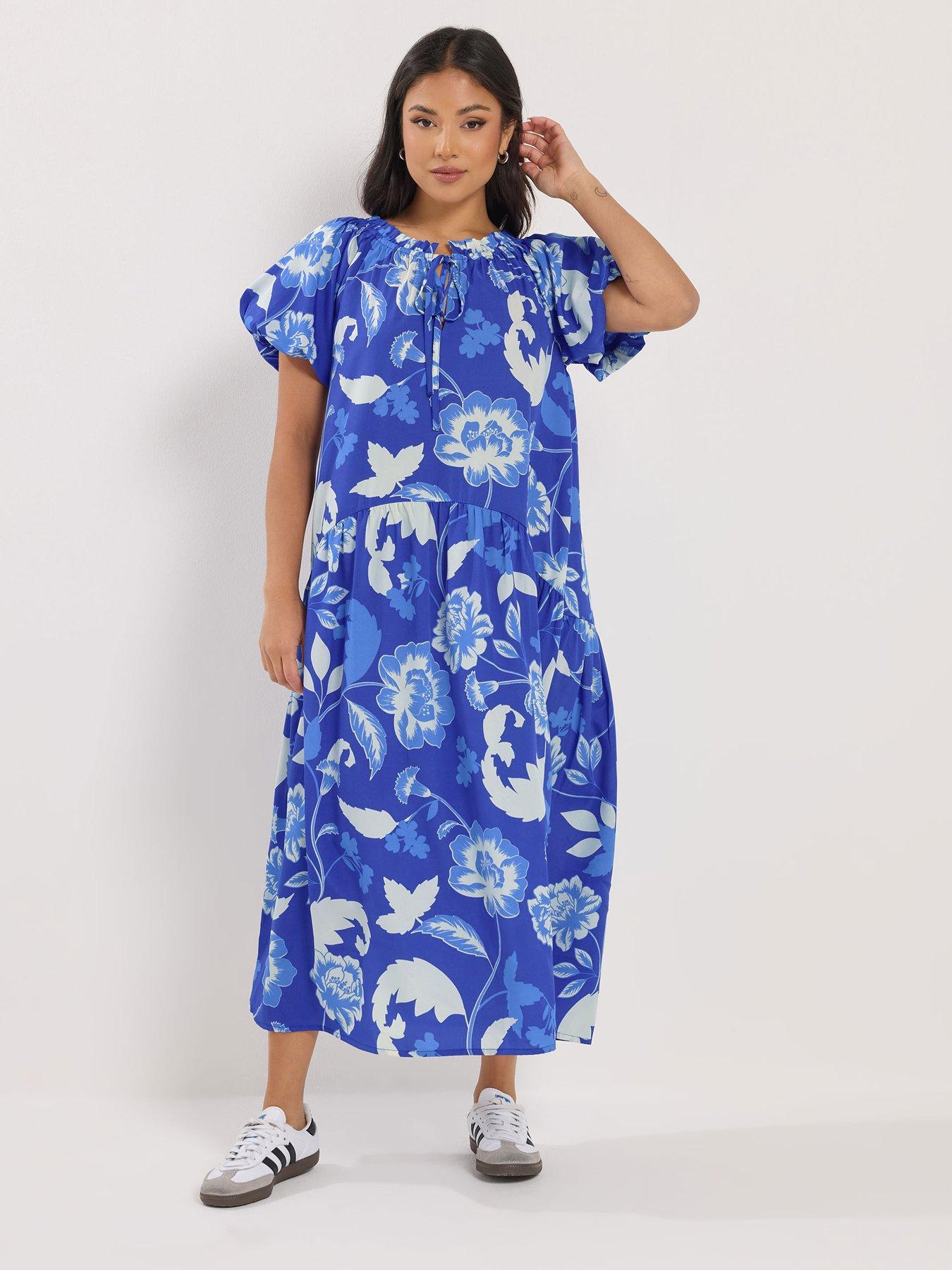 pixiegirl-petite-floral-tie-neck-midi-dress-blueback