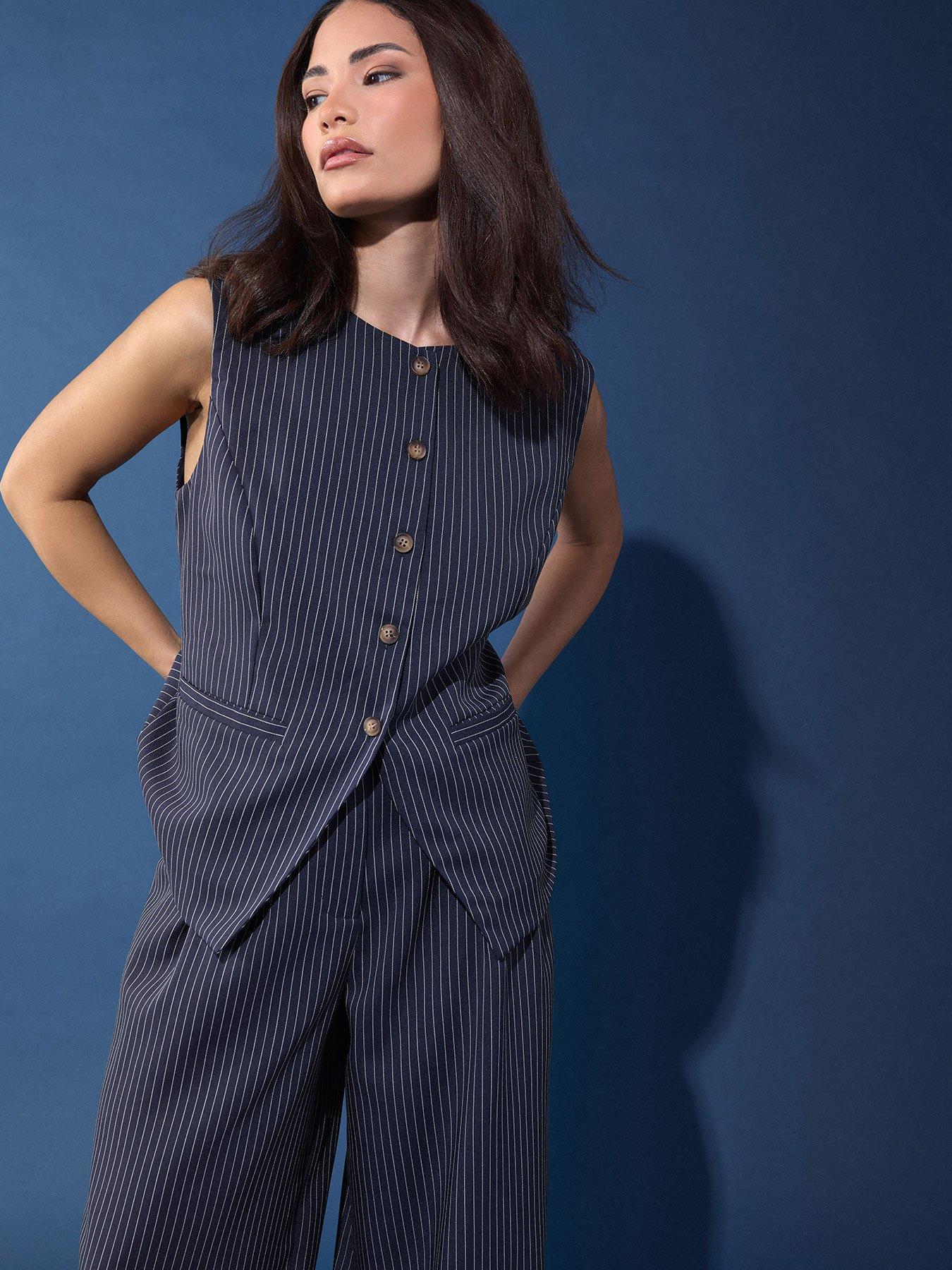 pixiegirl-petite-pinstripe-high-neck-waistcoat-bluefront