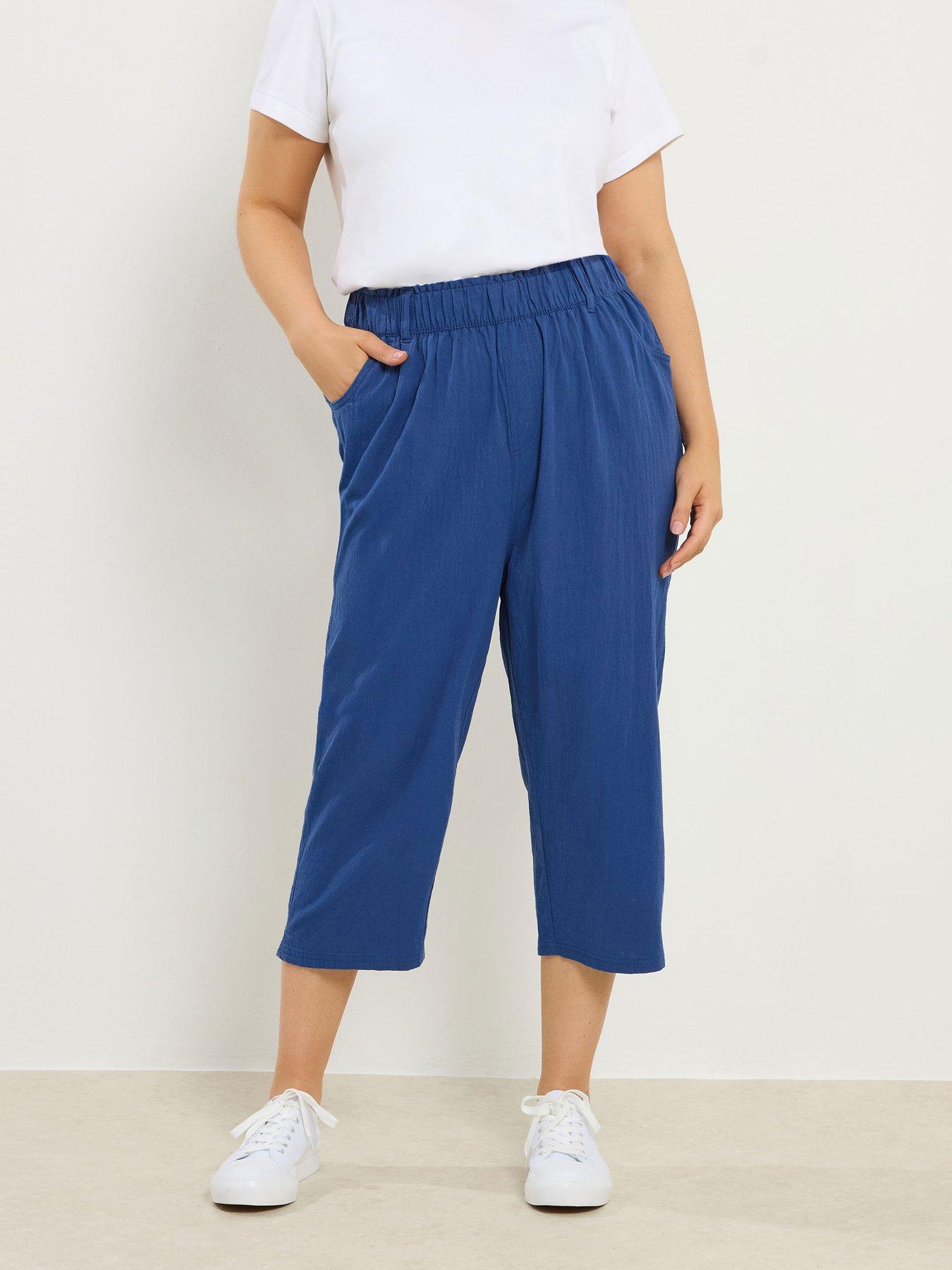 yours-curve-cool-cotton-cropped-trouser-blue