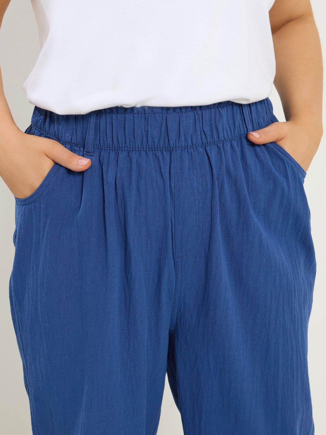 yours-curve-cool-cotton-cropped-trouser-blueoutfit