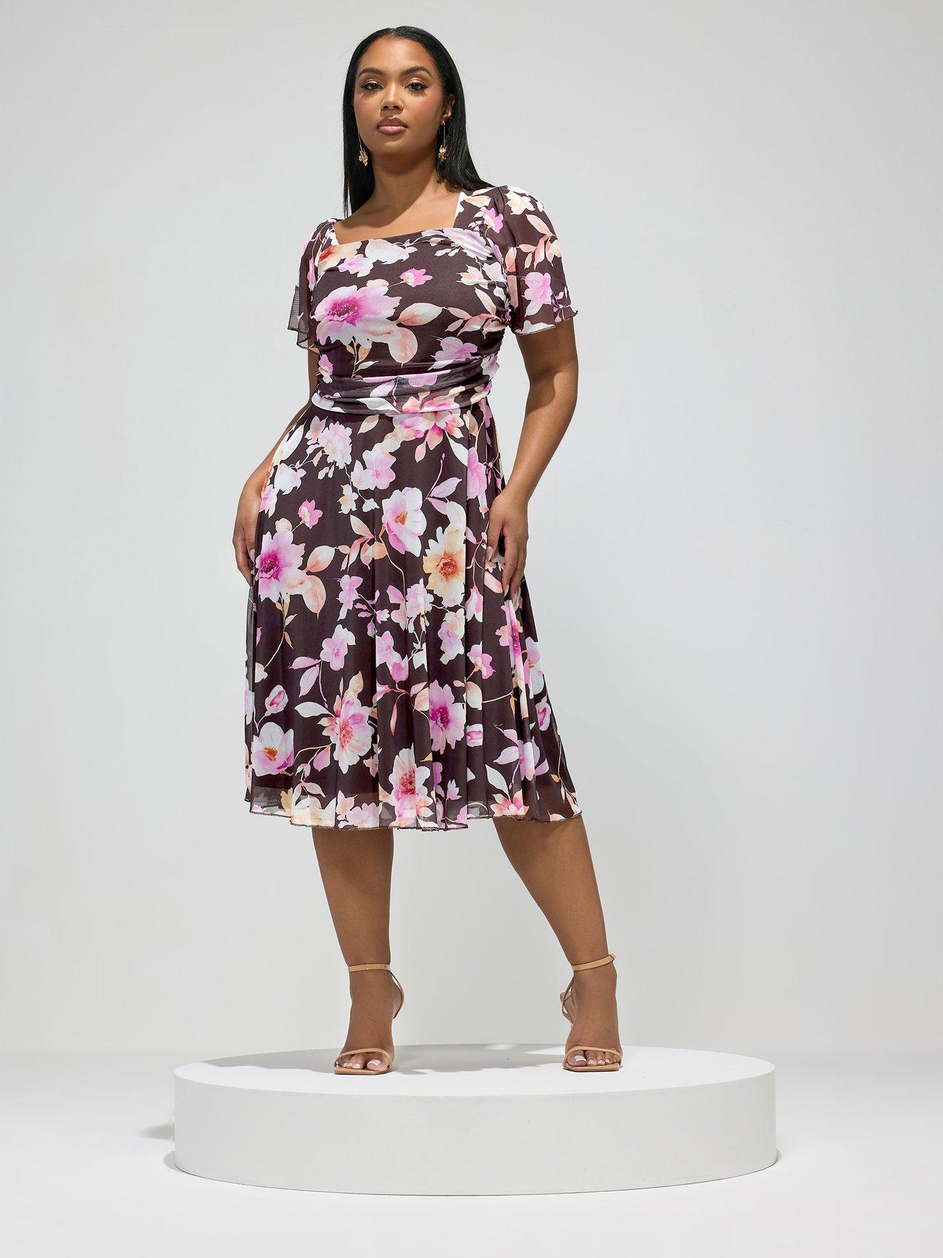 yours-curve-floral-mesh-square-neck-dressback