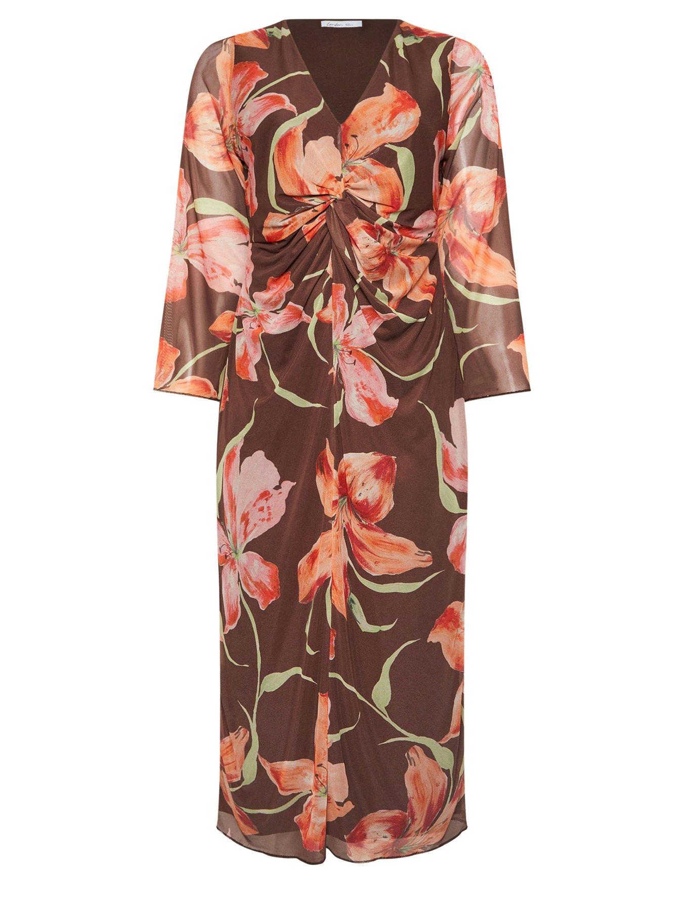 yours-curve-blur-knot-mesh-maxi-dressdetail