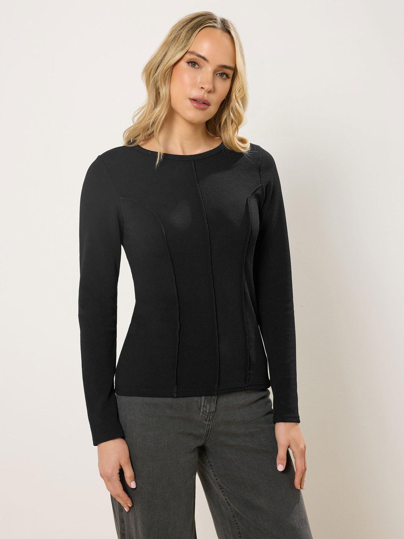 Long Tall Sally Tall Seamed Top - Black
