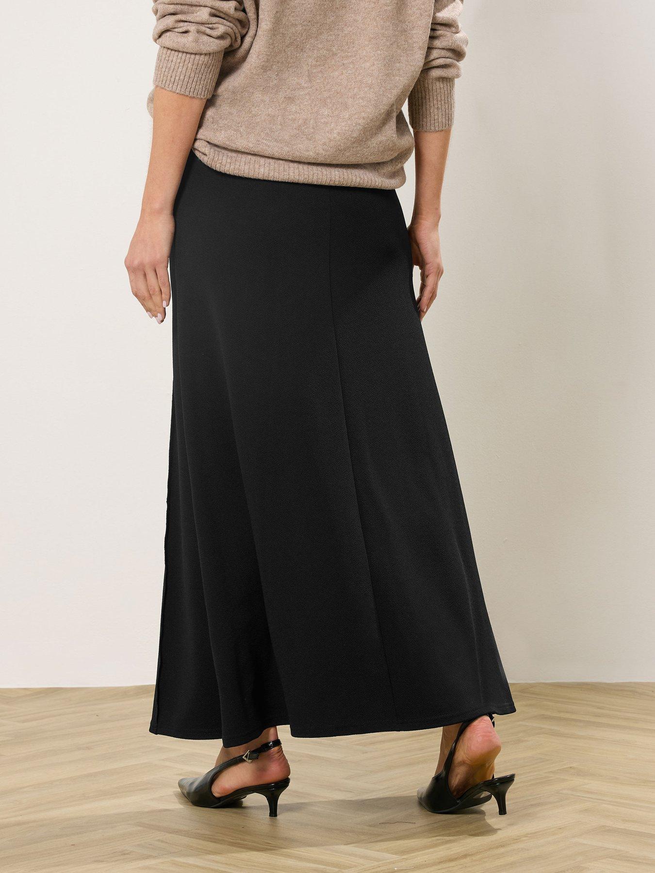 Image 2 of 5 of Long Tall Sally Seamed Maxi Flare Skirt - Black