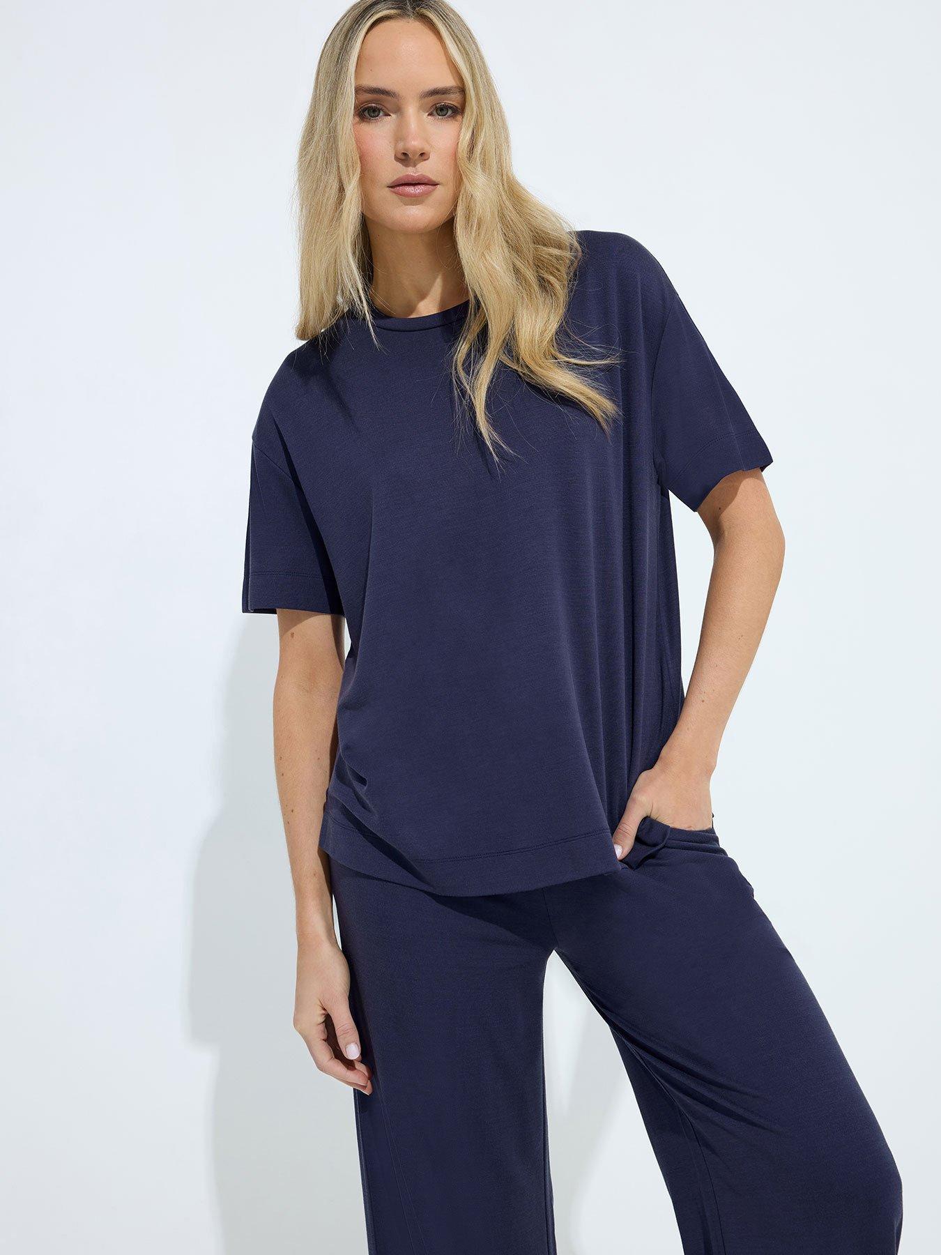Image 1 of 5 of Long Tall Sally Premium Interlock Sweat T-Shirt - Blue