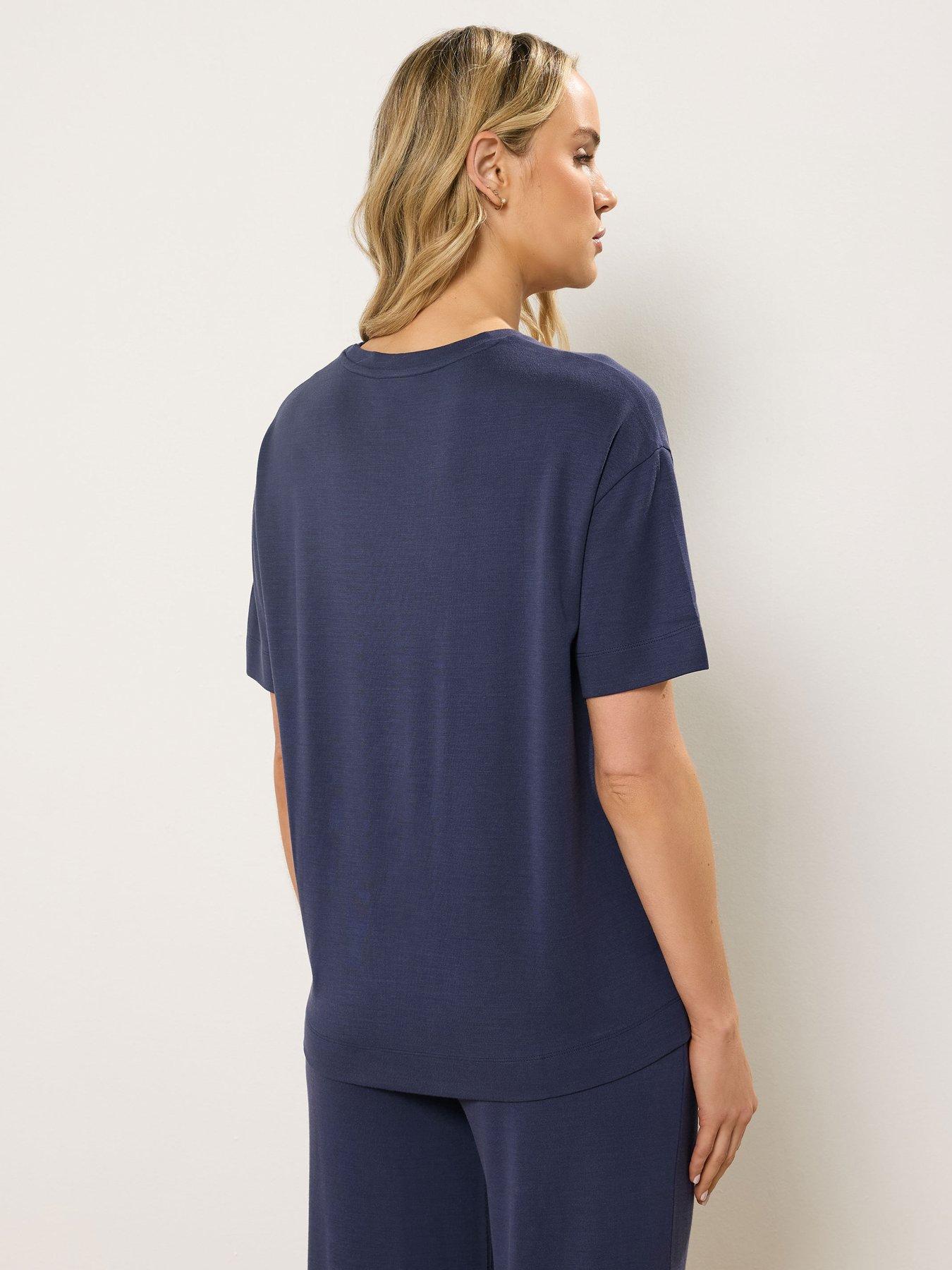 Image 2 of 5 of Long Tall Sally Premium Interlock Sweat T-Shirt - Blue