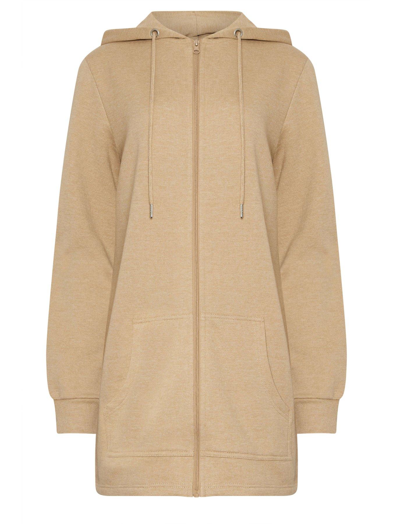 Image 5 of 5 of Long Tall Sally Longline Zip Through Hoodie - Cream