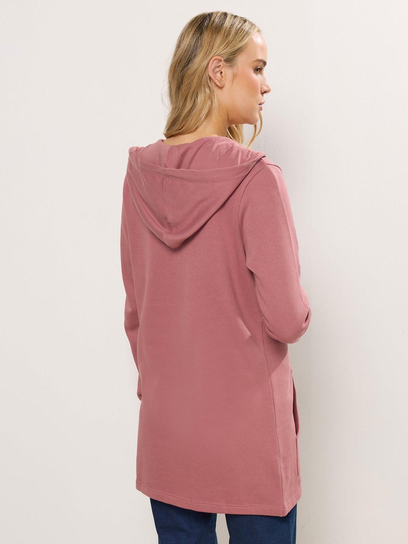 Image 2 of 5 of Long Tall Sally Longline Zip Through Hoodie - Pink