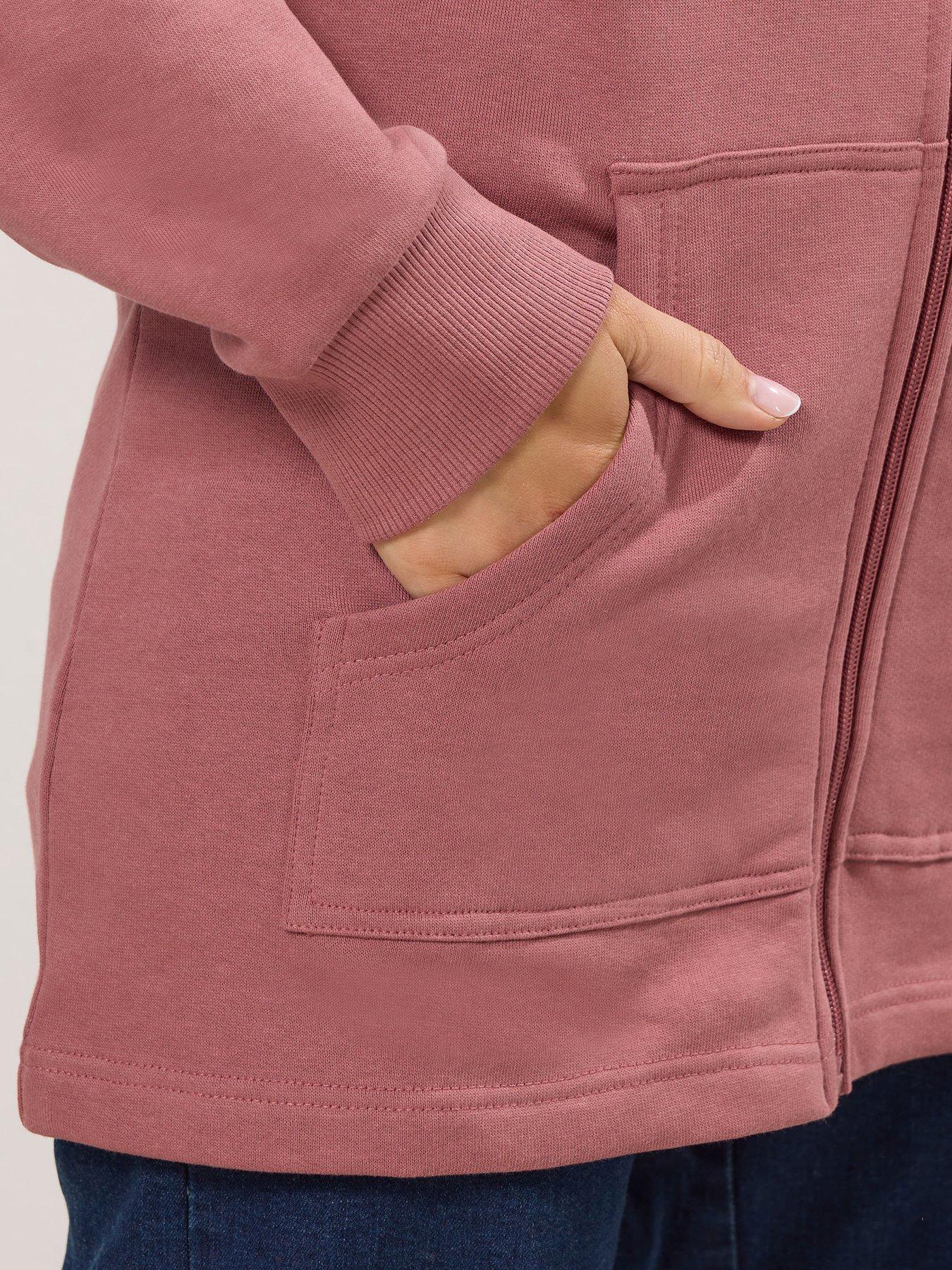 Image 4 of 5 of Long Tall Sally Longline Zip Through Hoodie - Pink