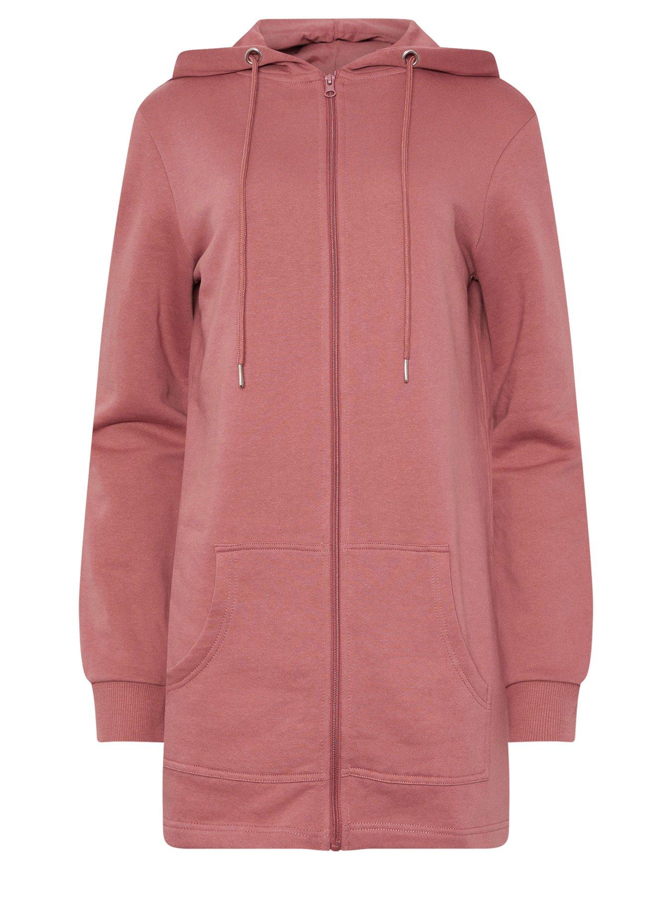 Image 5 of 5 of Long Tall Sally Longline Zip Through Hoodie - Pink