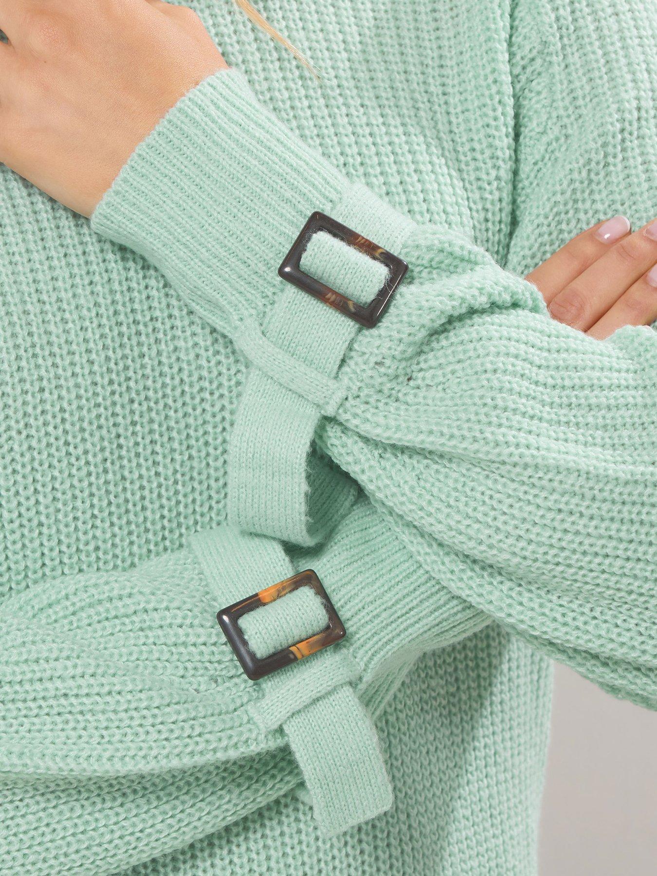 Image 4 of 5 of Long Tall Sally Tall Buckle Sleeve Jumper - Green