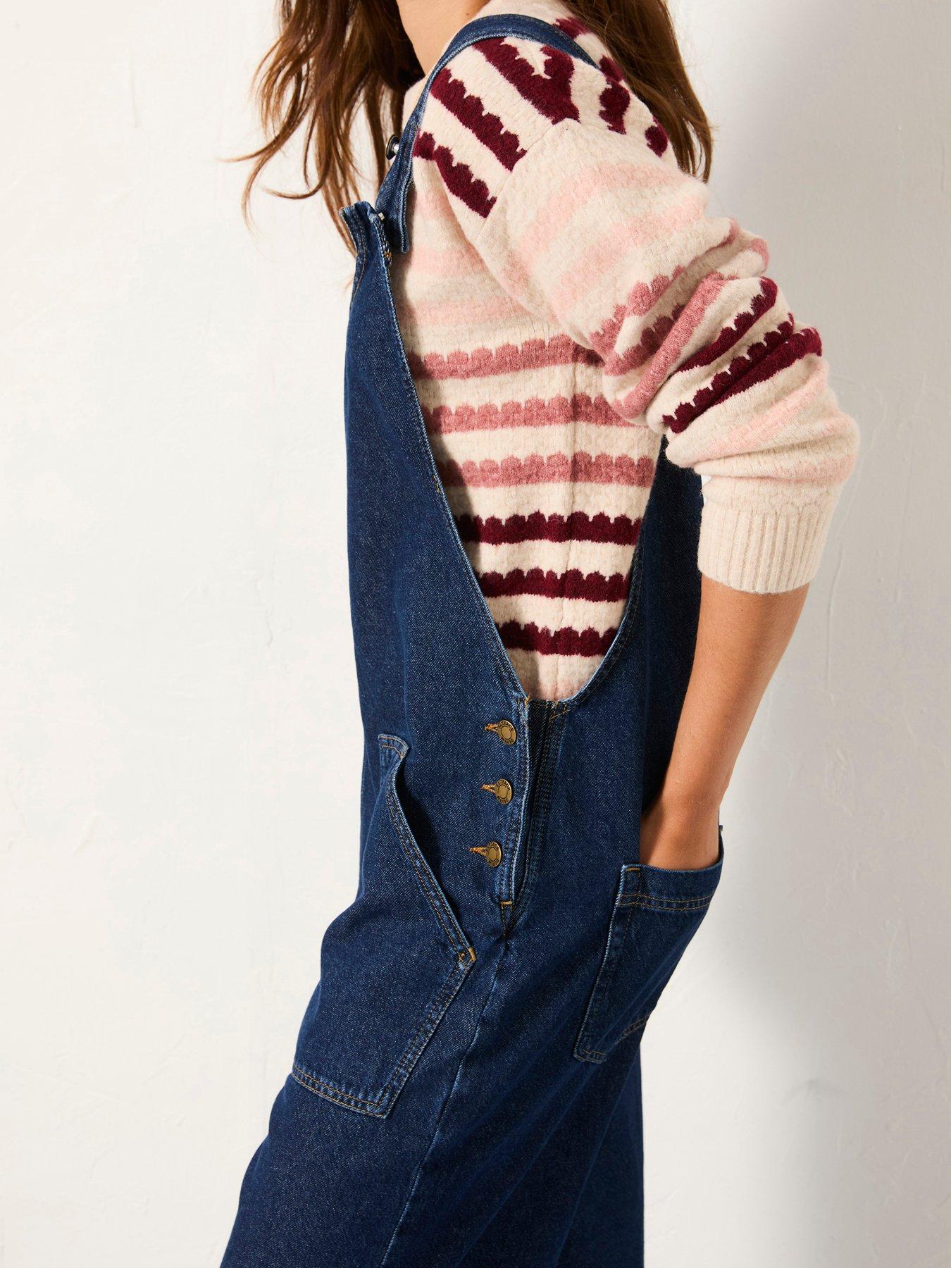 Image 4 of 5 of FatFace Raffles Denim Dungarees - Blue