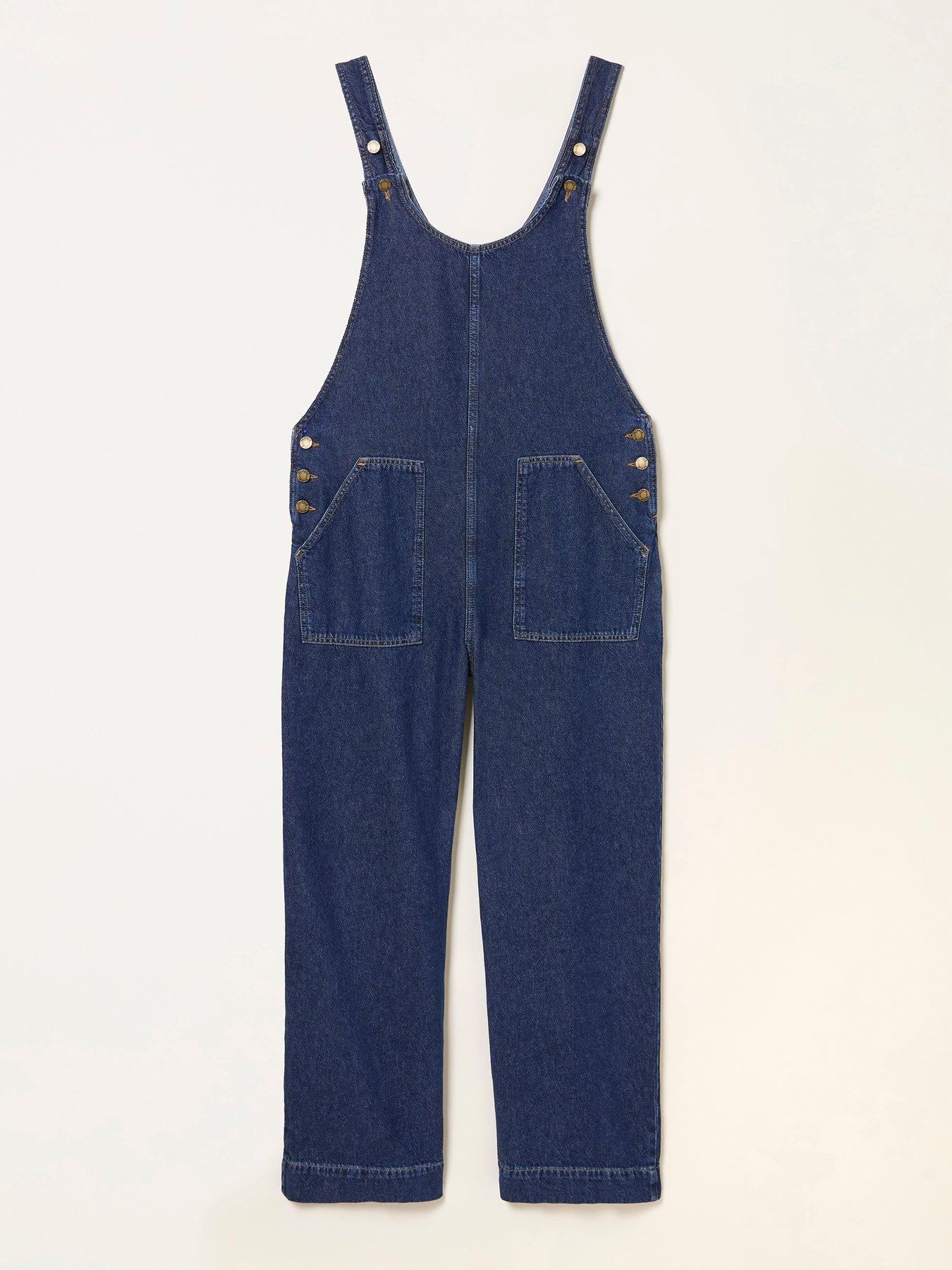 Image 5 of 5 of FatFace Raffles Denim Dungarees - Blue