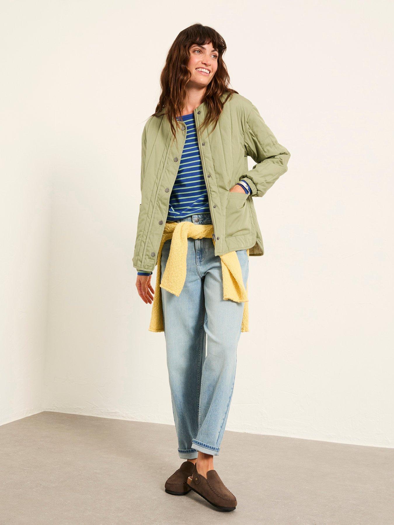 Image 3 of 6 of FatFace Raya Quilted Jacket - Sage Green