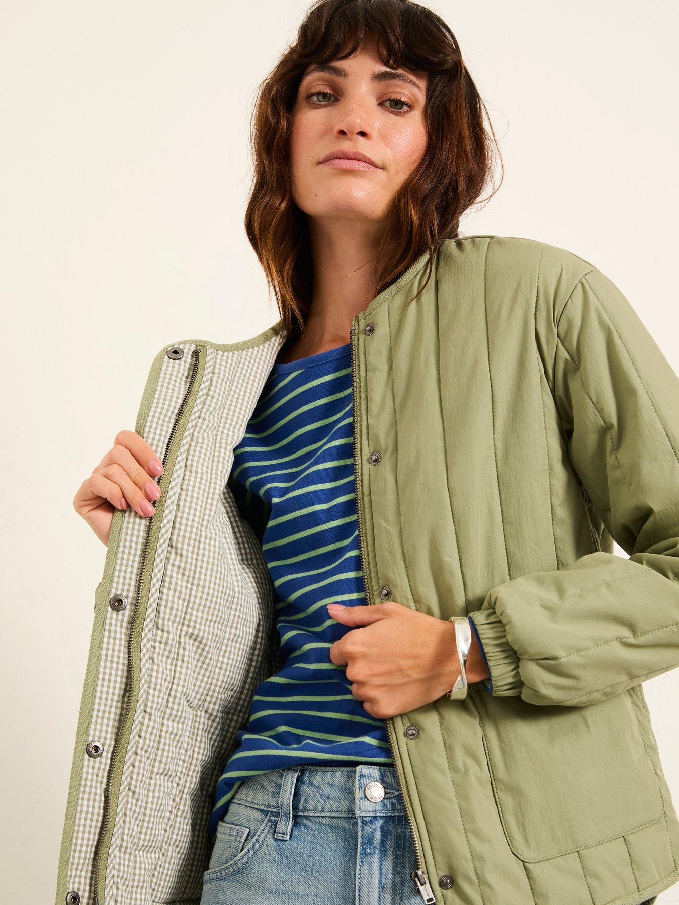 Image 4 of 6 of FatFace Raya Quilted Jacket - Sage Green
