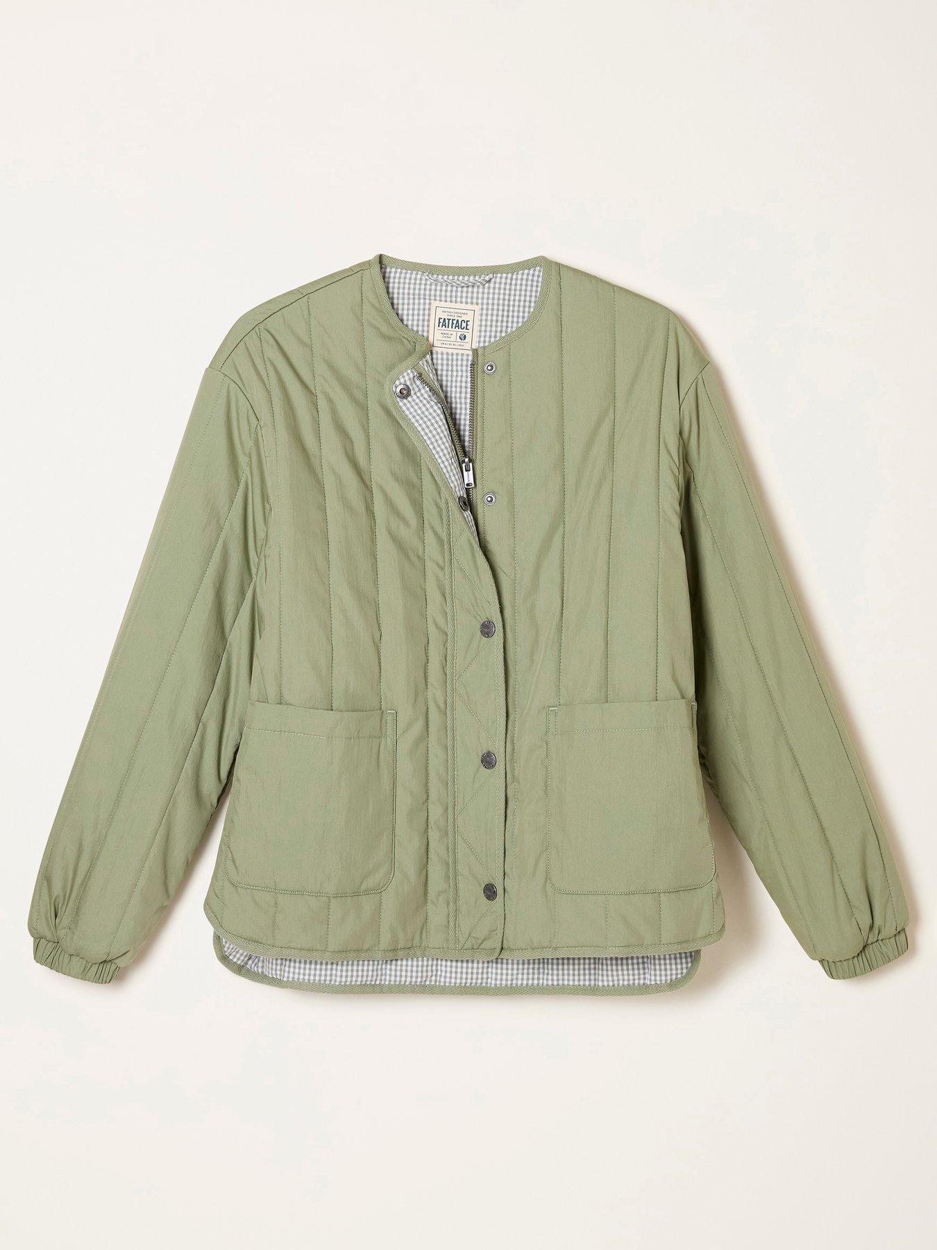 Image 6 of 6 of FatFace Raya Quilted Jacket - Sage Green