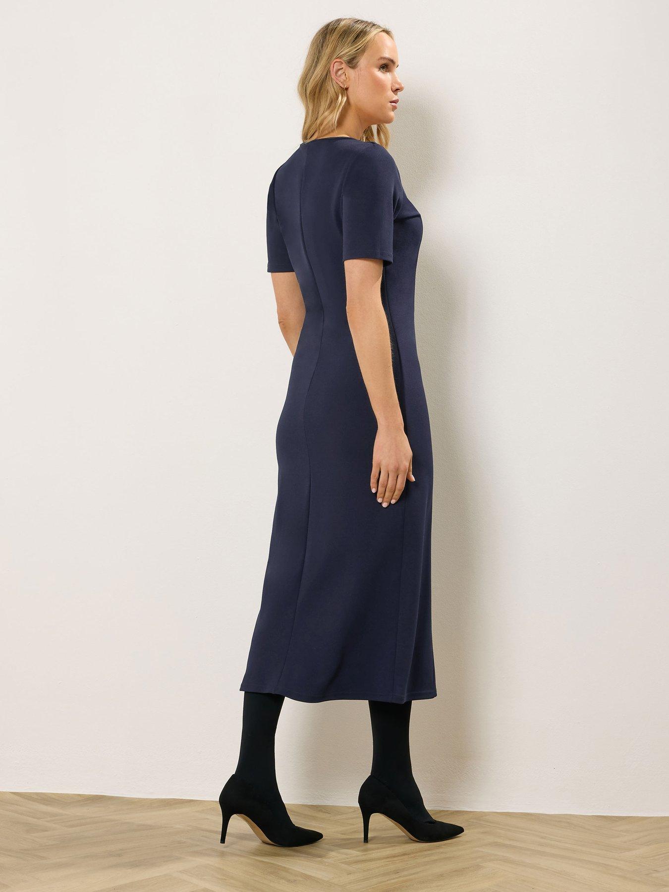 Image 2 of 5 of Long Tall Sally Notch Neck Midi Dress - Blue